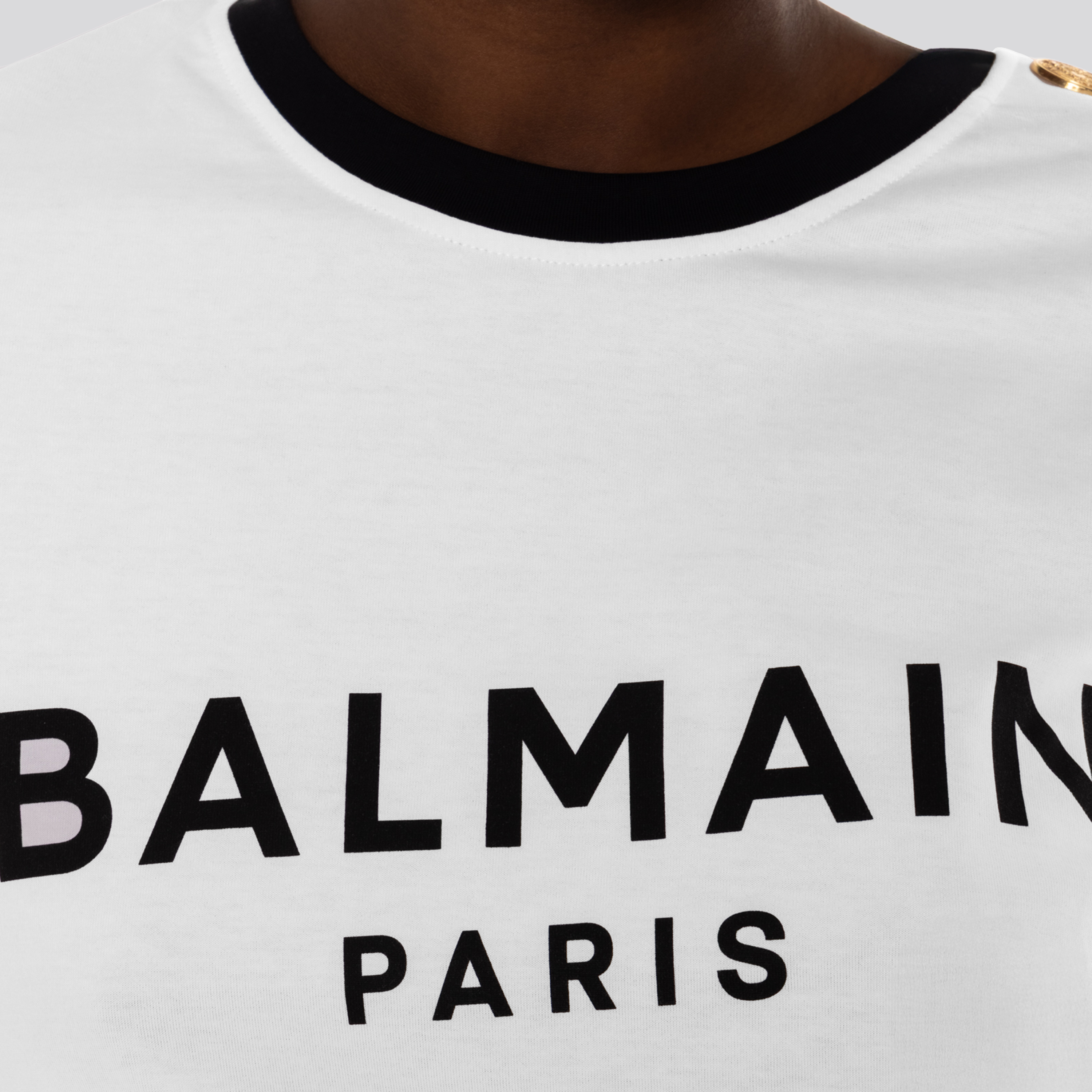 Camiseta Blanca Balmain Paris Logo 3 Btn