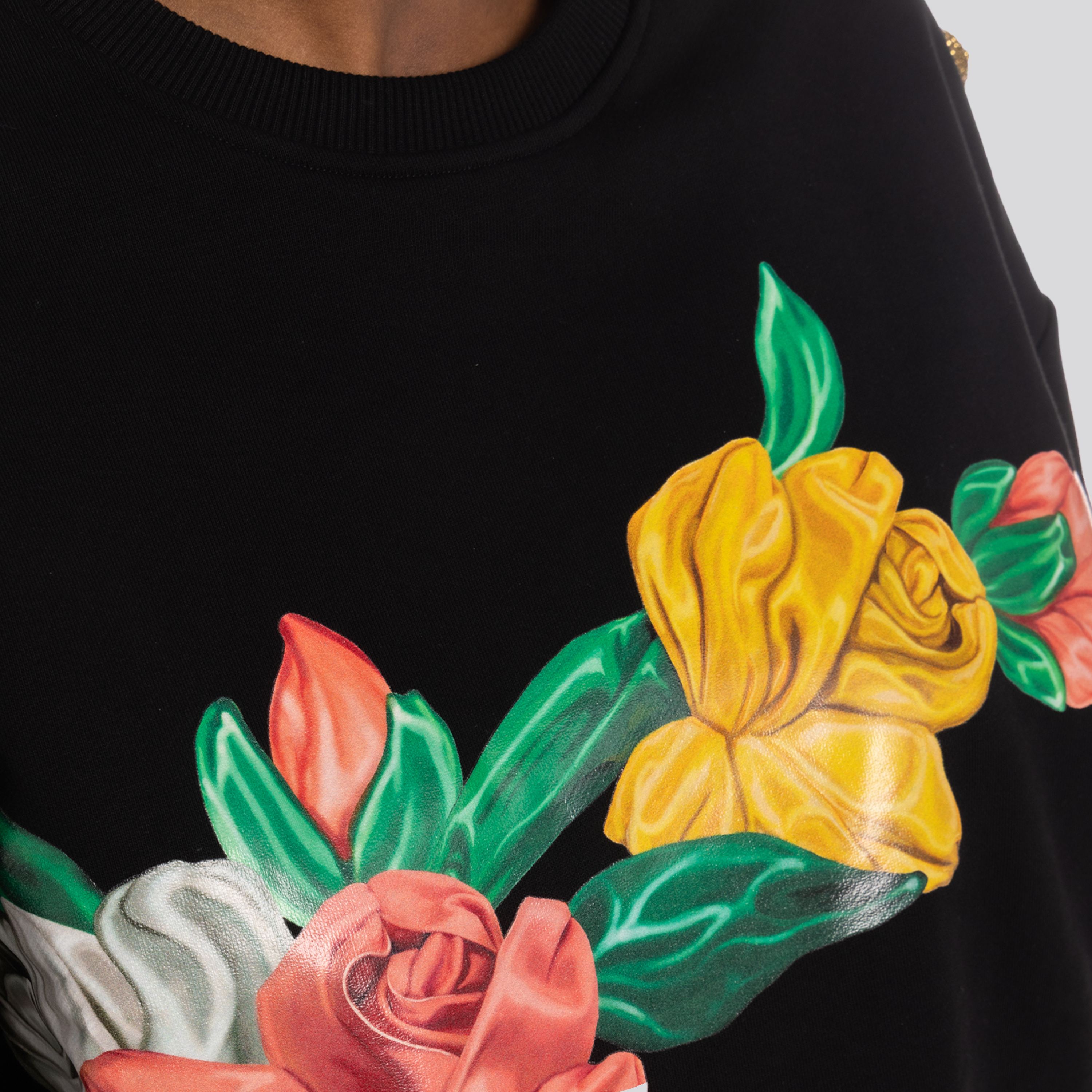 Buzo Negro Balmain Cropped 3Btn