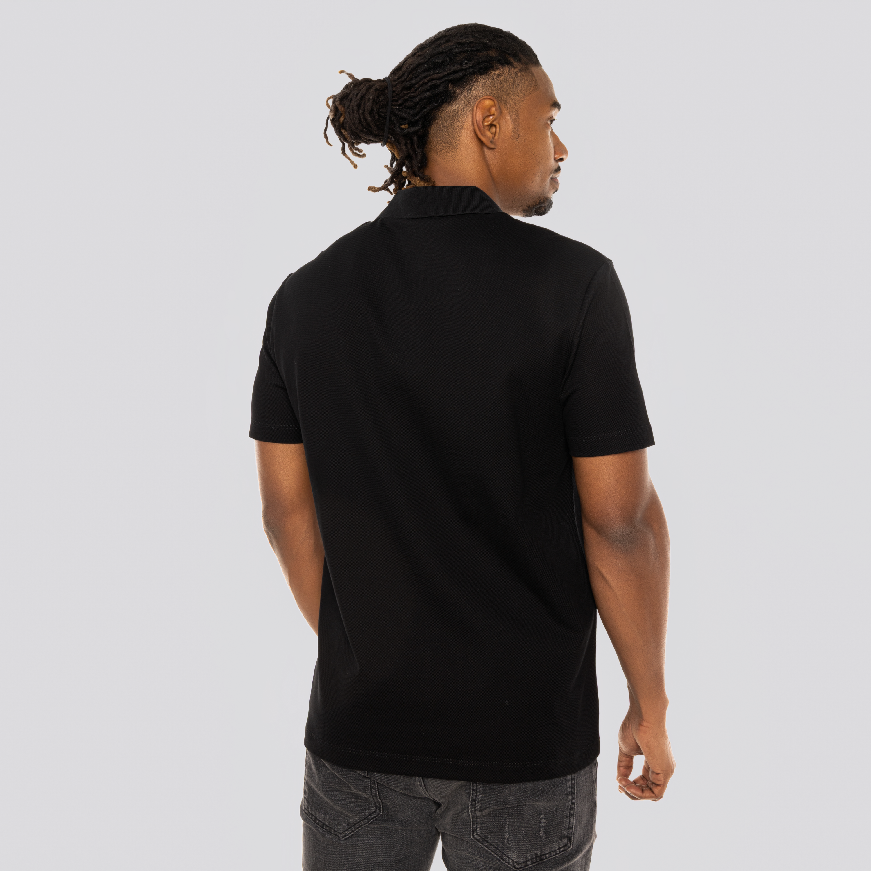 Camiseta Tipo Polo Negra Versace Medusa Chest Logo