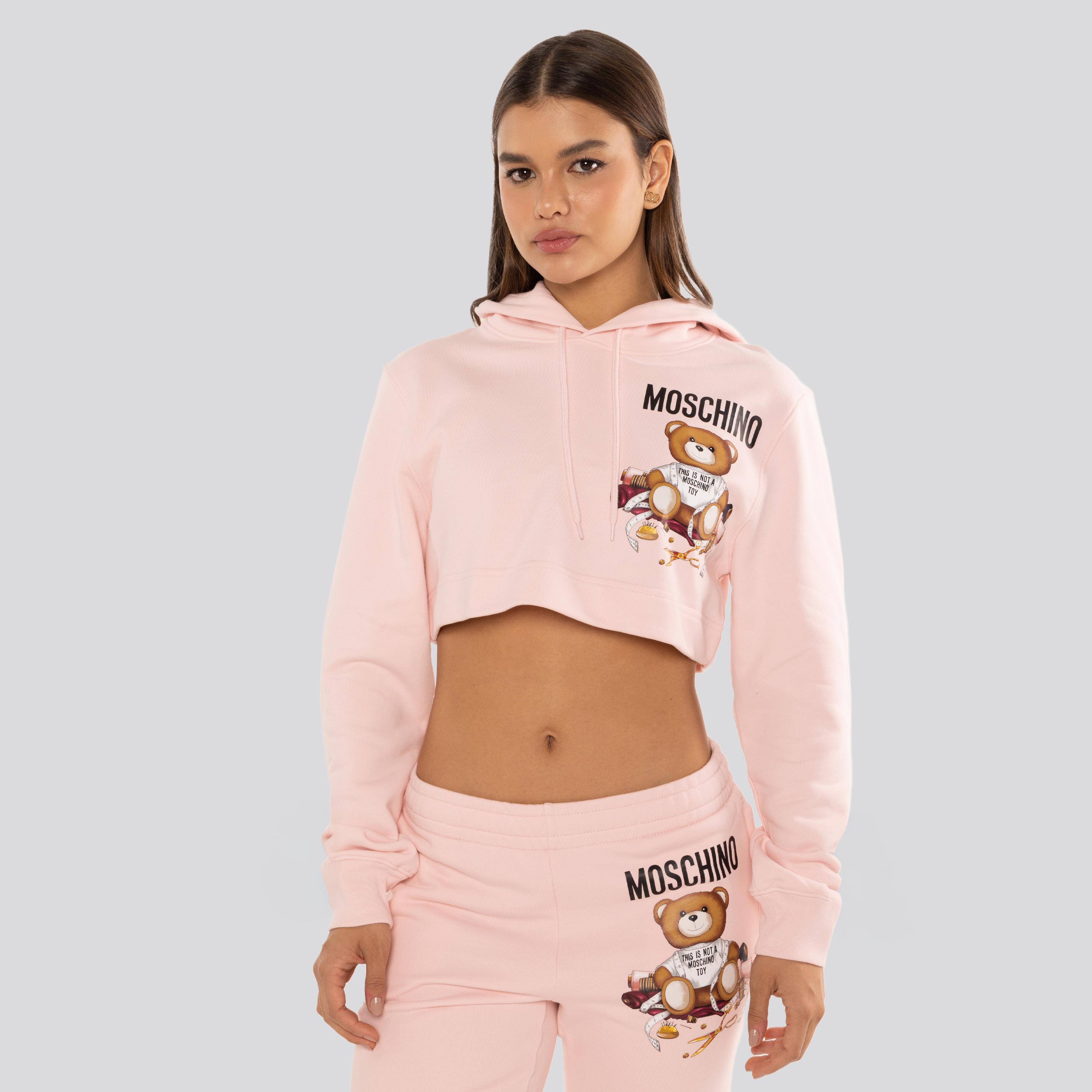 Buzo Rosado Moschino Teddy Taylor Cropped