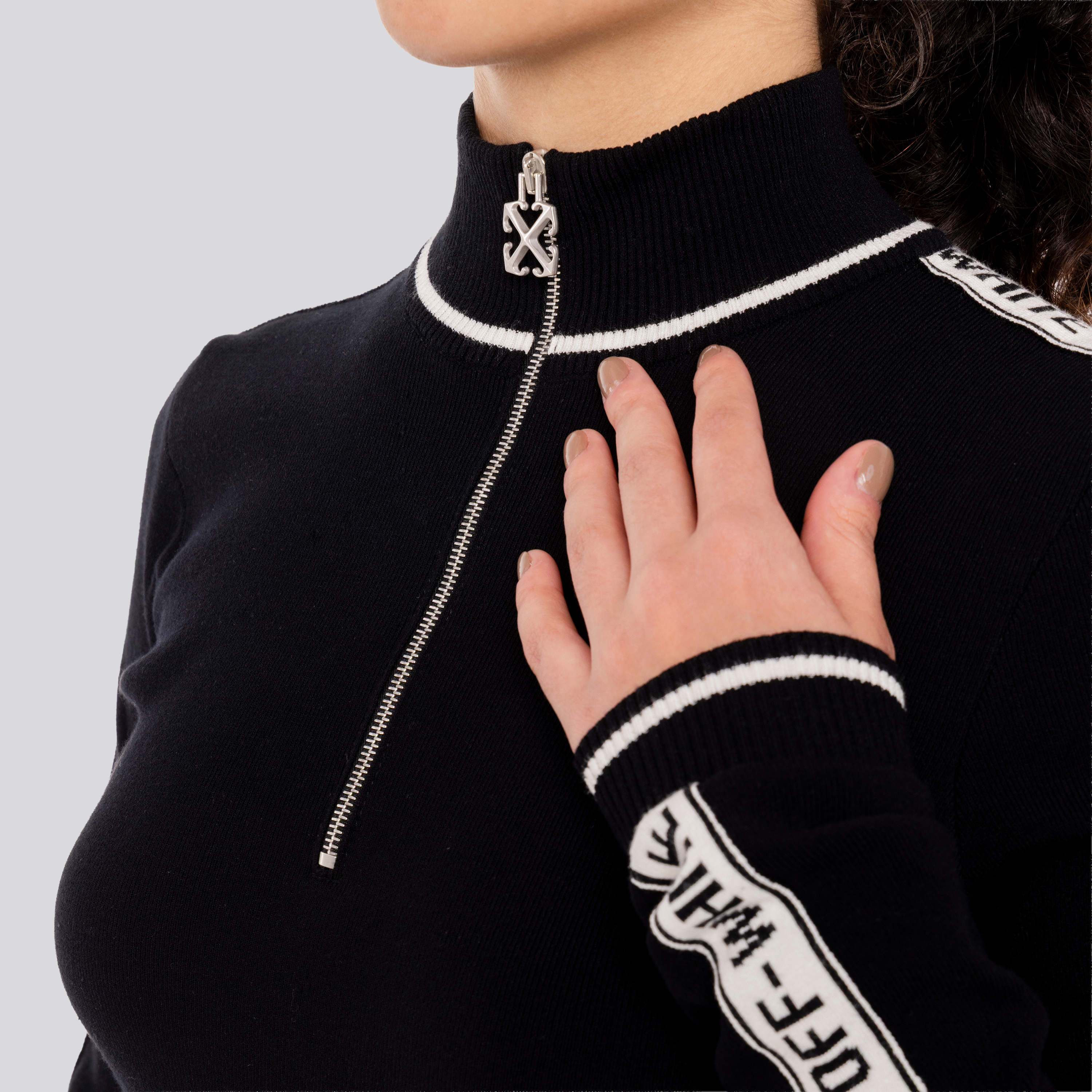 Vestido Negro Off-White Logoband