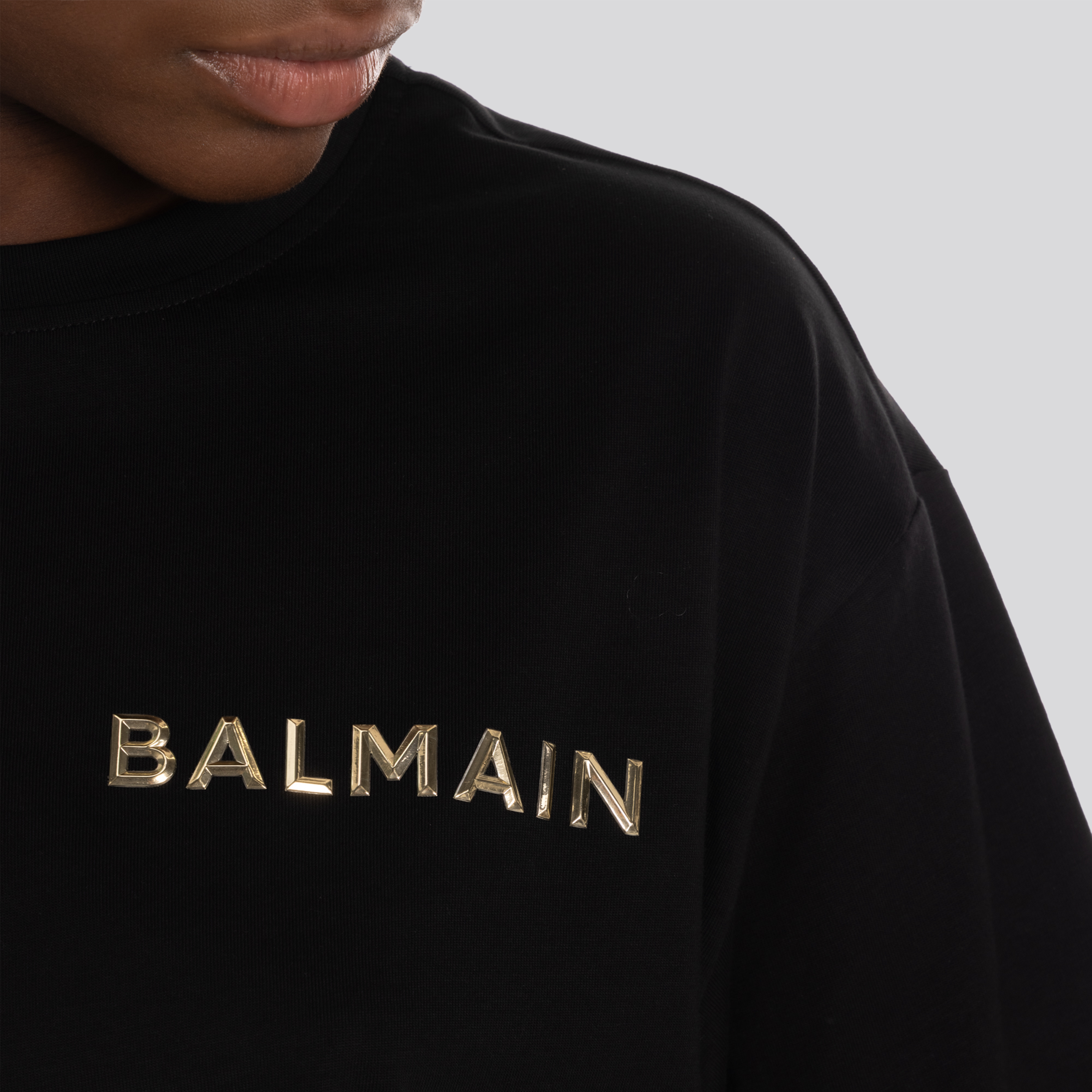 Camiseta Negra Balmain Logo