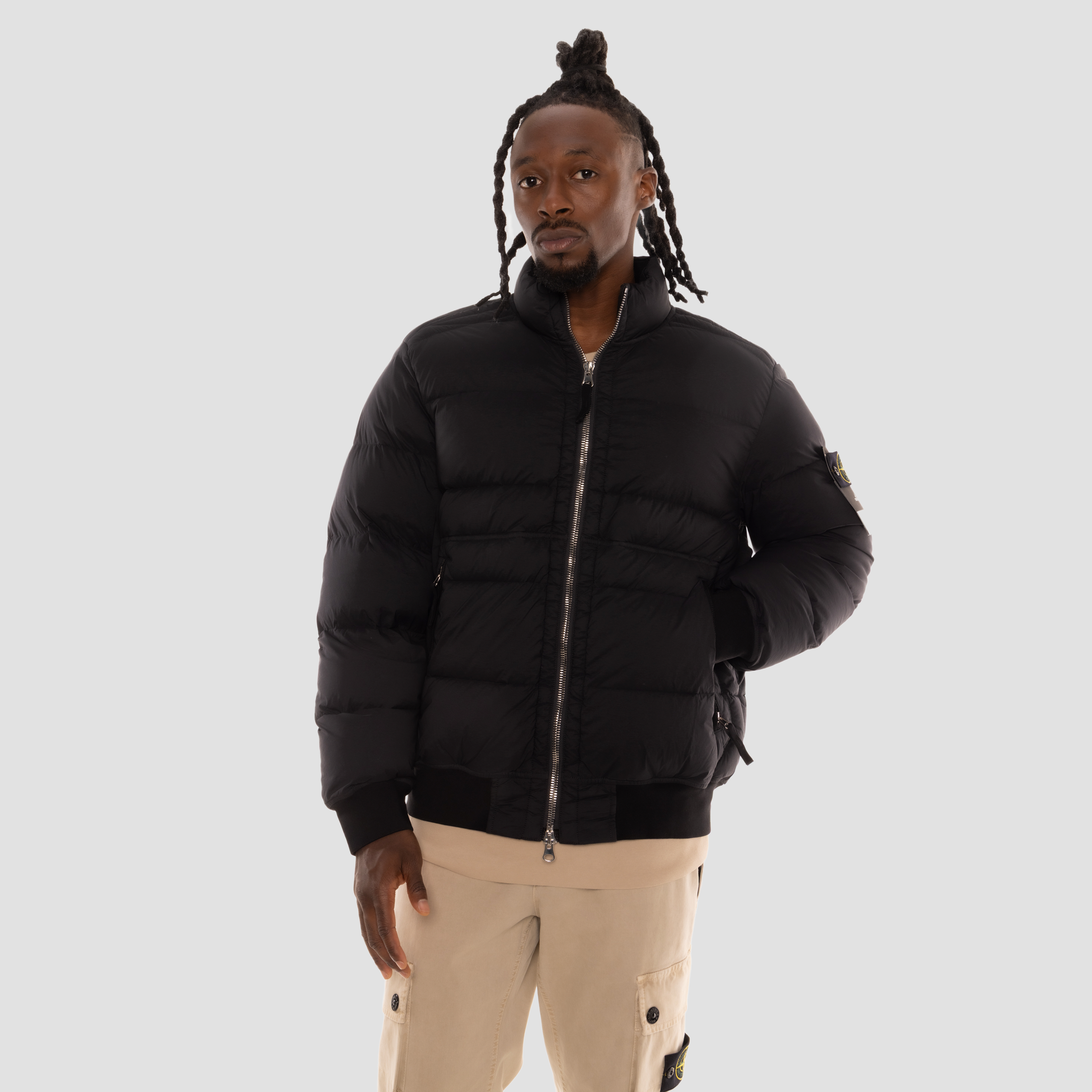 Chaqueta Negra Stone Island Piuma