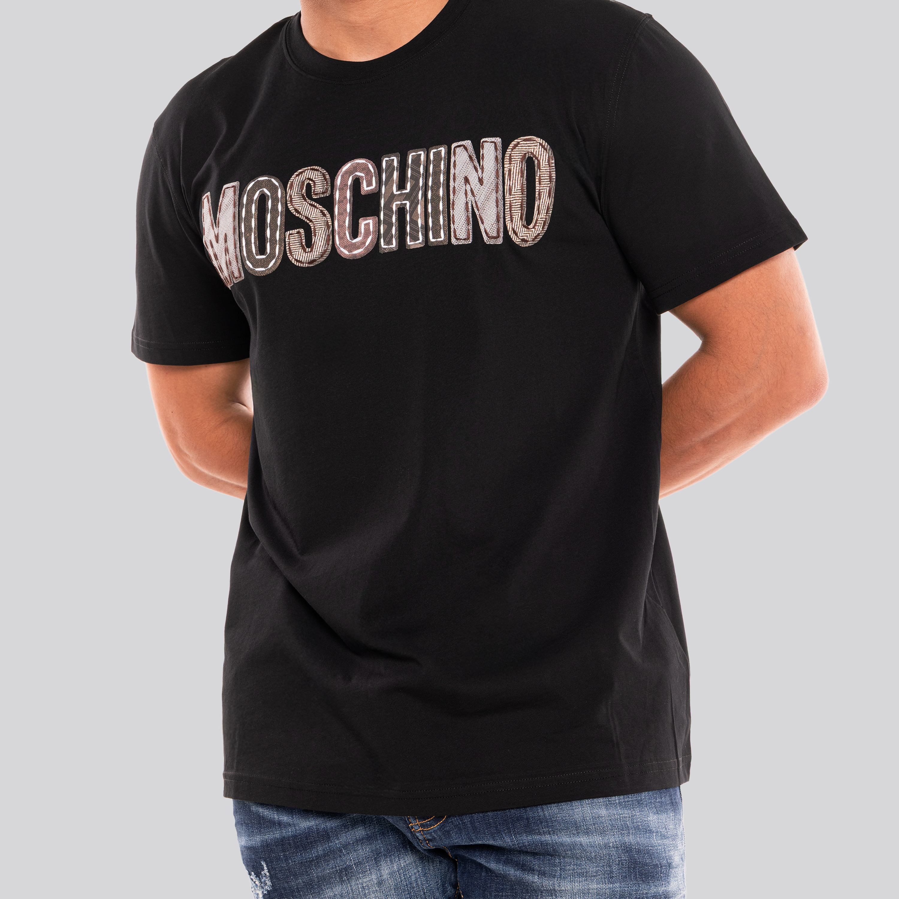 Camiseta Negra Moschino Gold Logo