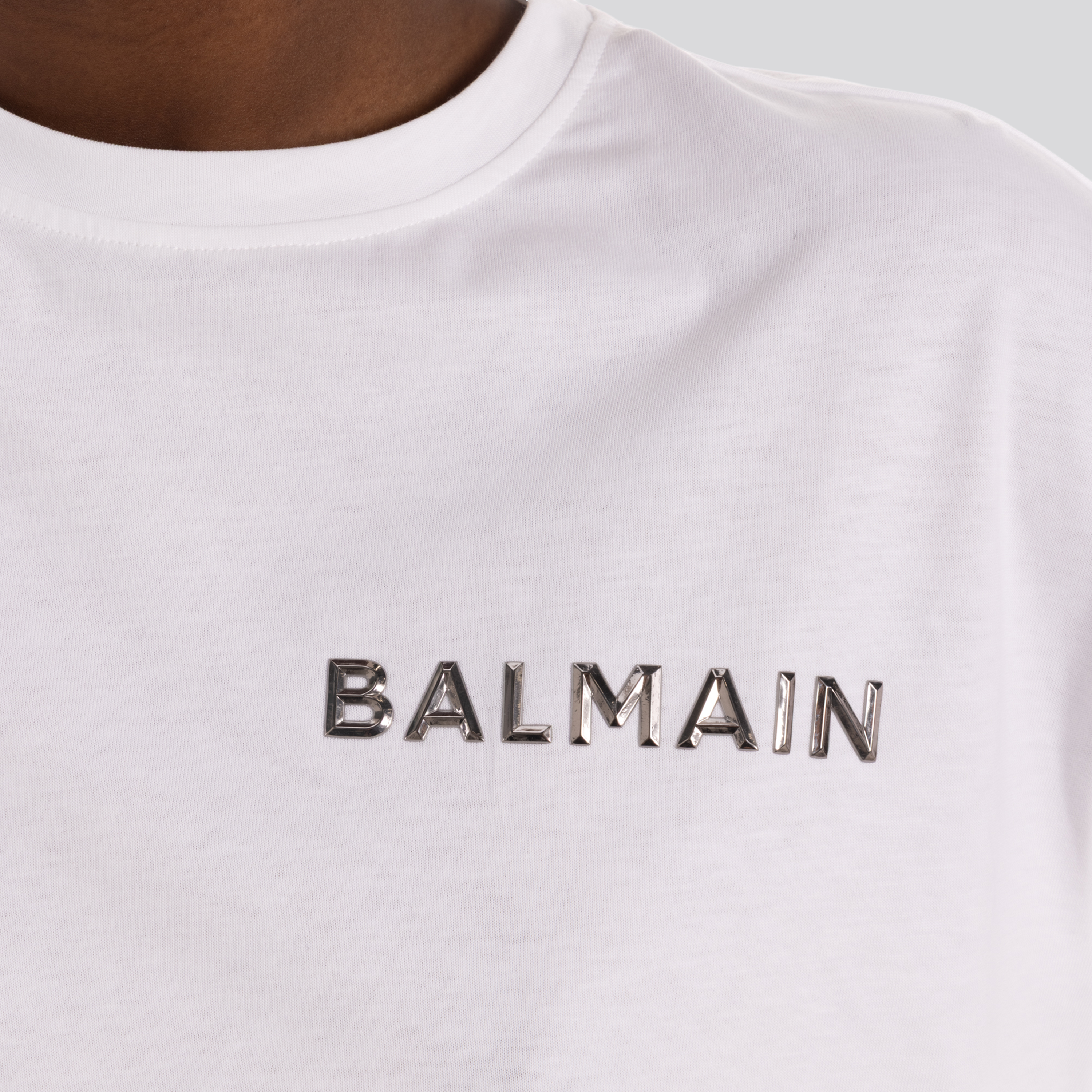 Camiseta Blanca Balmain Logo