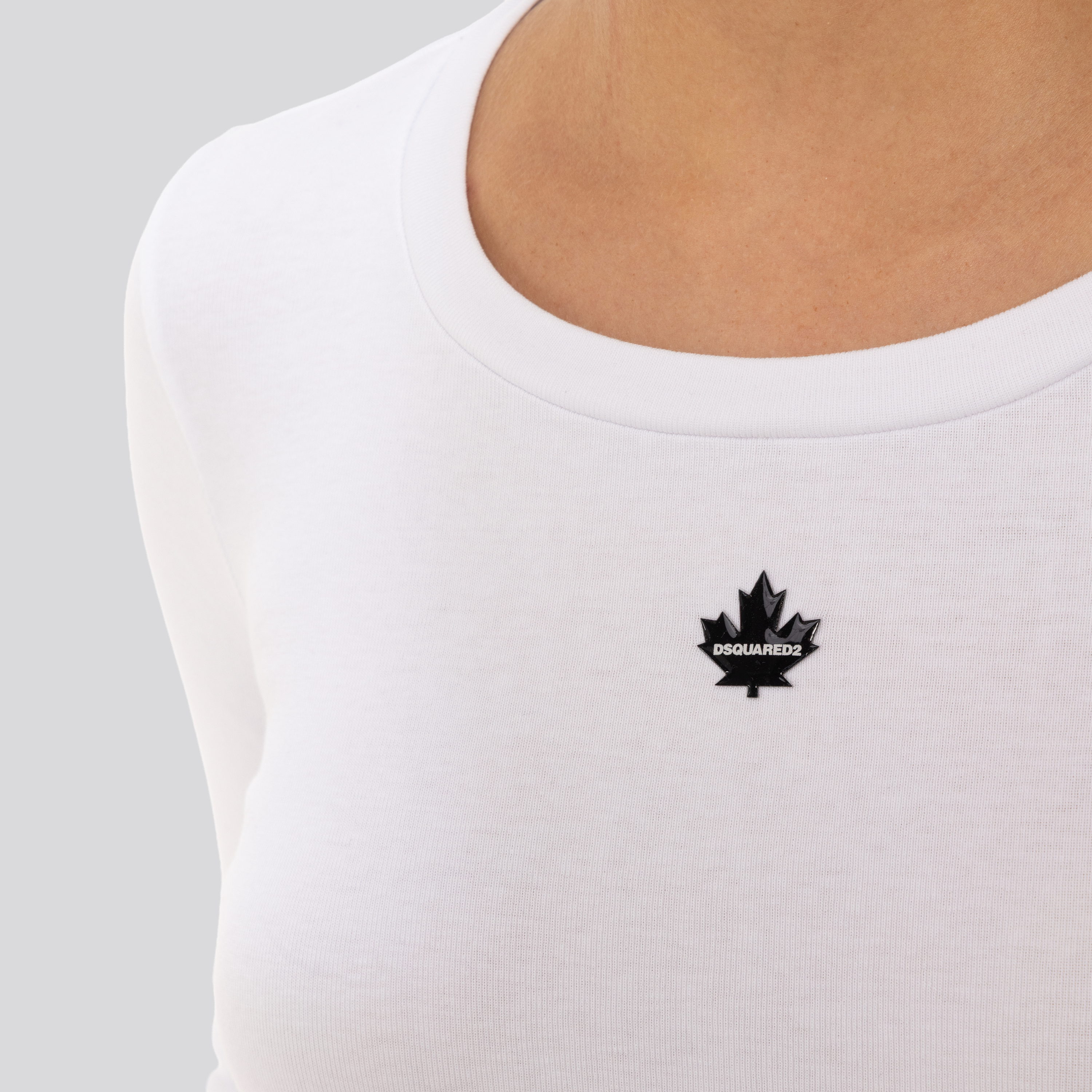 Top Blanco Dsquared2 Mini Leaf Long Sleeves