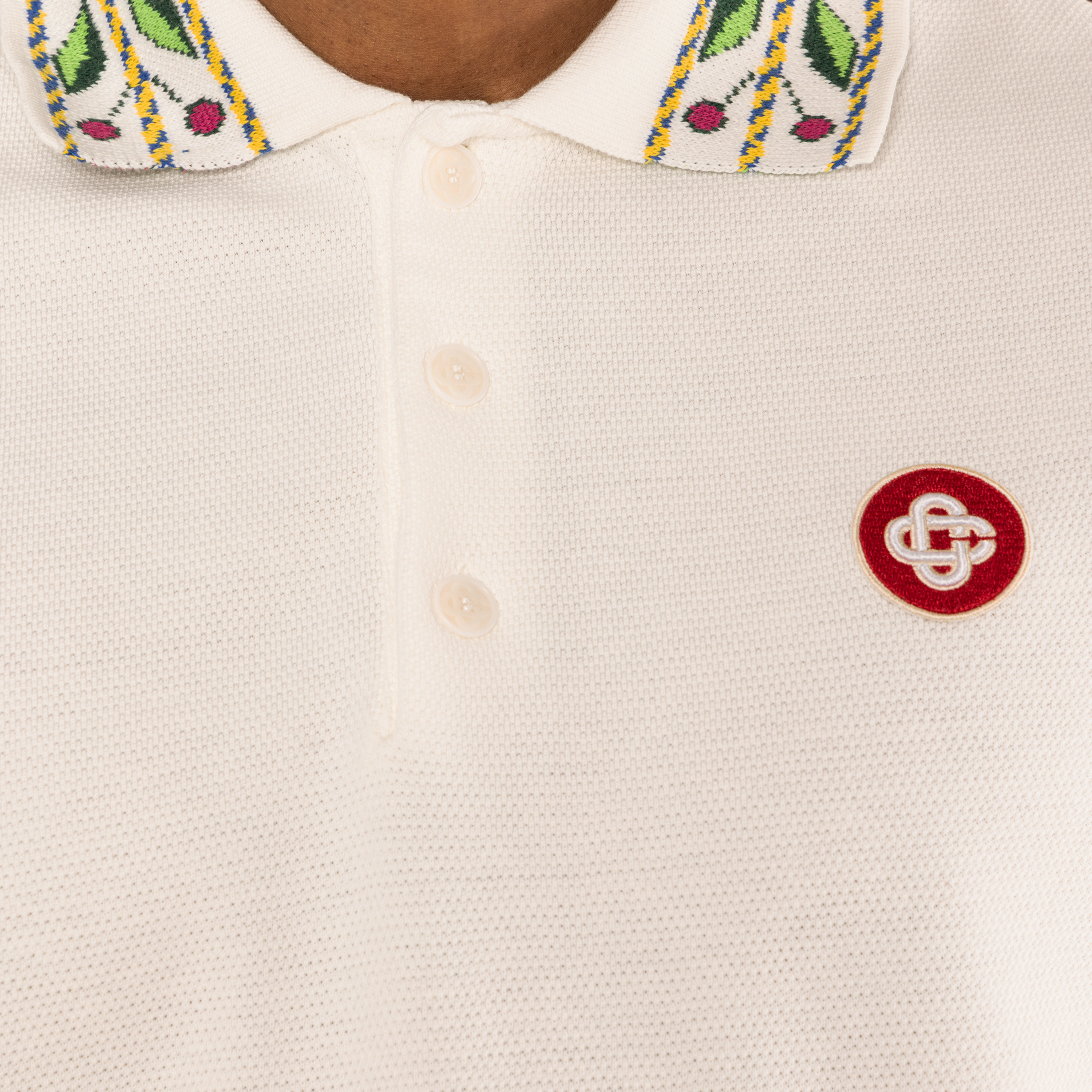 Camiseta Tipo Polo Blanco Casablanca Laurel Pique