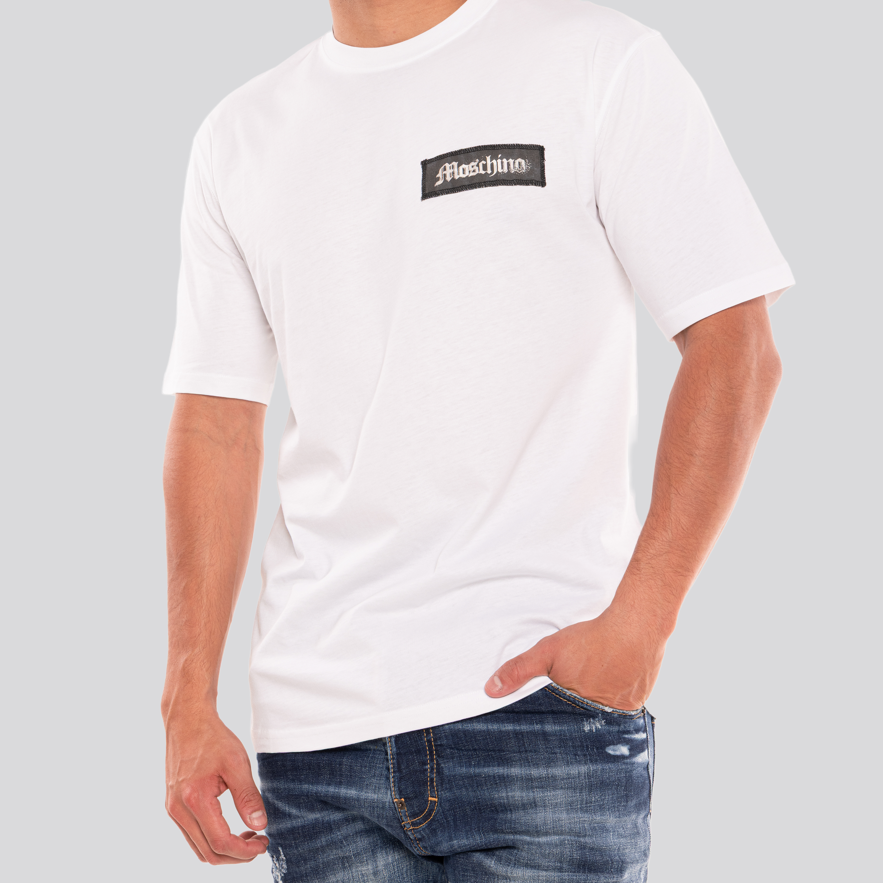Camiseta Blanca Moschino Chest Logo