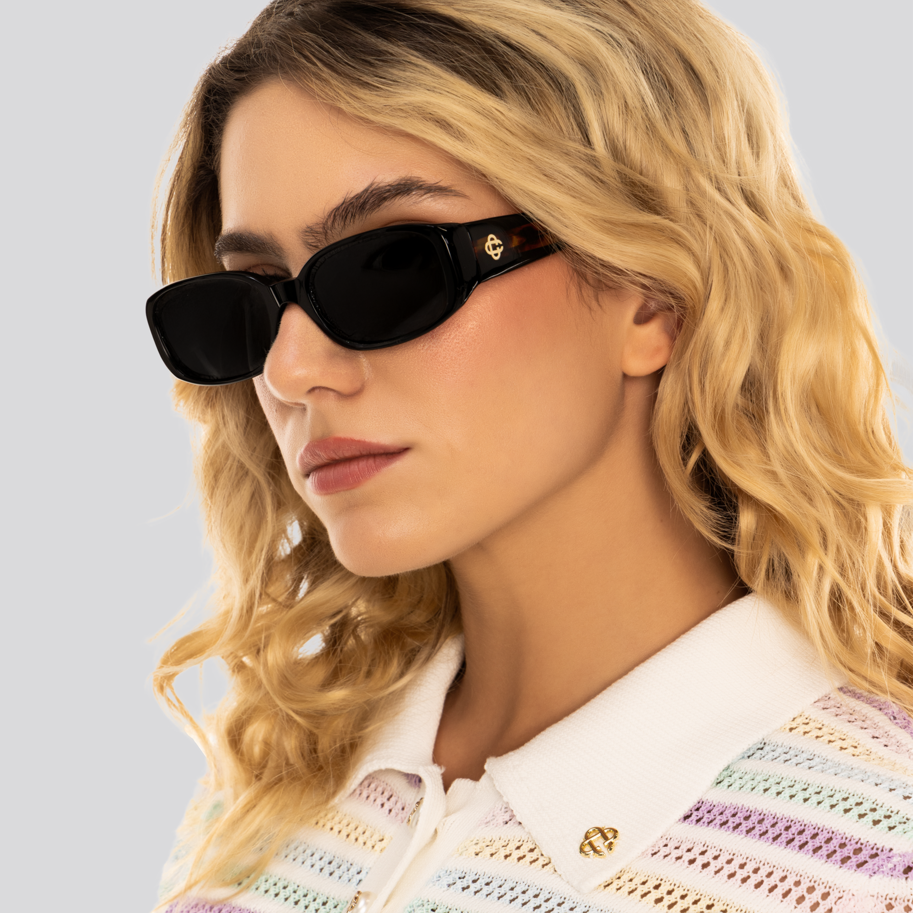 Gafas Negro Casablanca Rectangular Comb Acetate