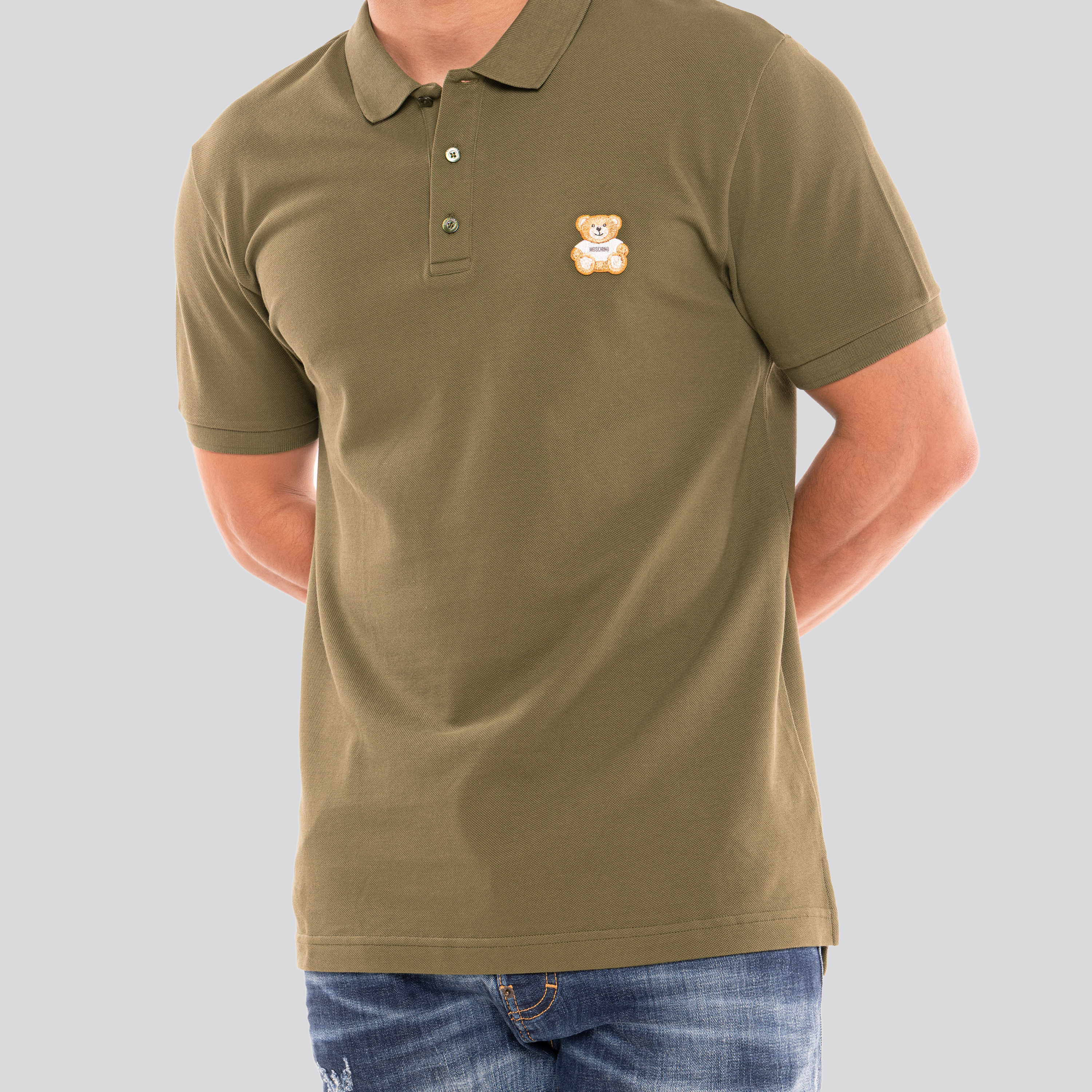 Camiseta Tipo Polo Verde Moschino Teddy