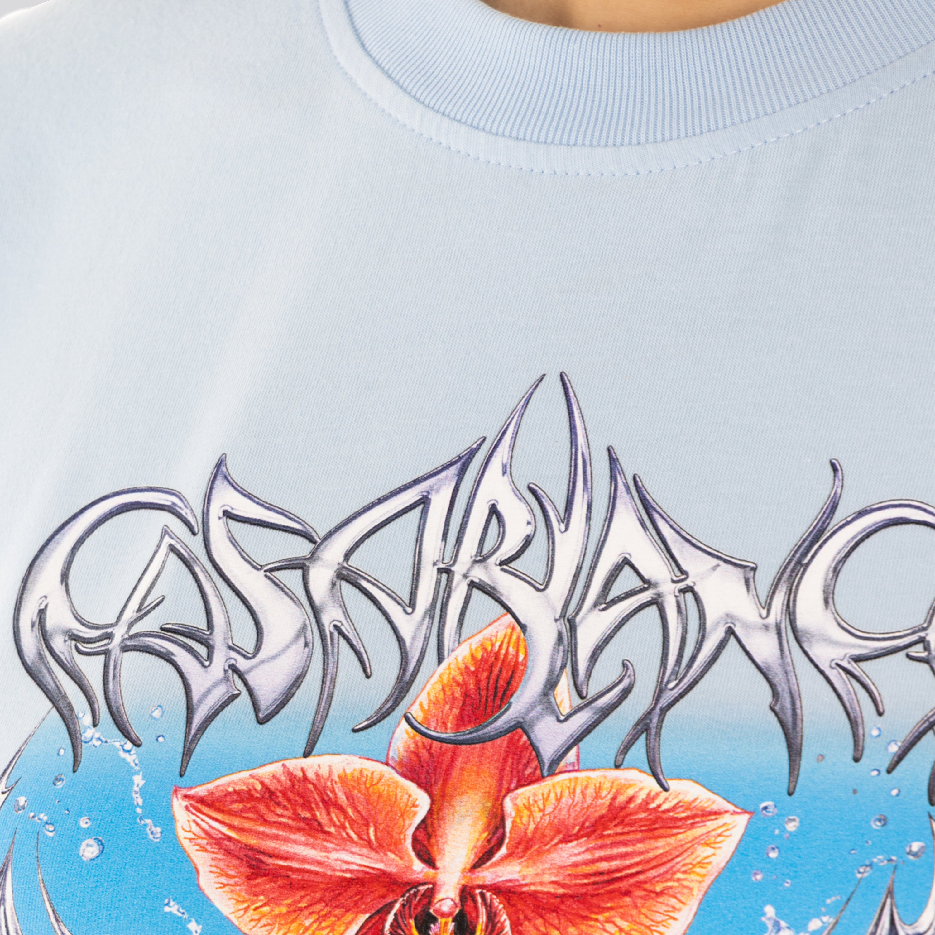 Camiseta Celeste Casablanca Blades Cropped