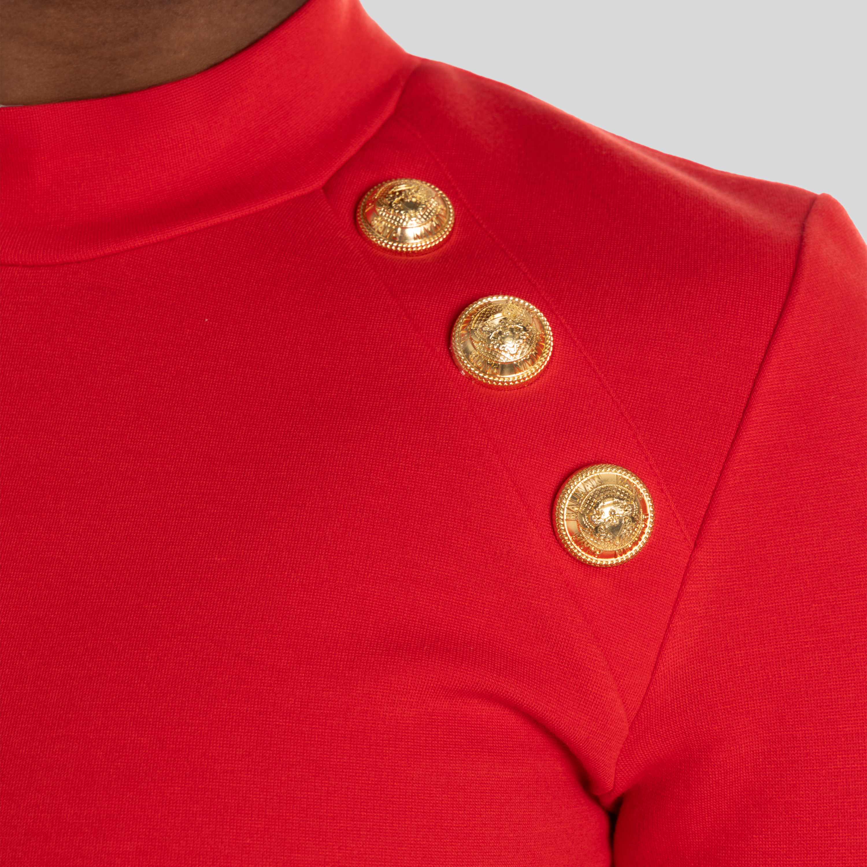 Camiseta Rojo Balmain 6 Btn Raglan