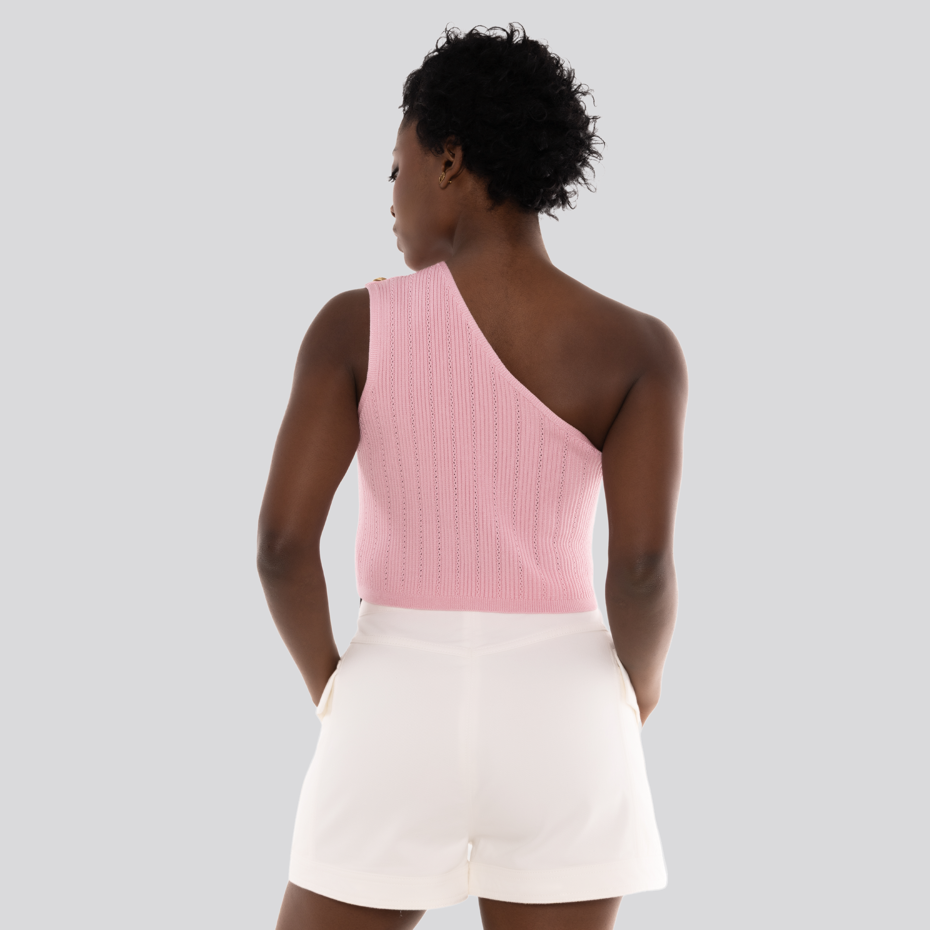 Top Rosado Balmain 3 Btn Asymmetric