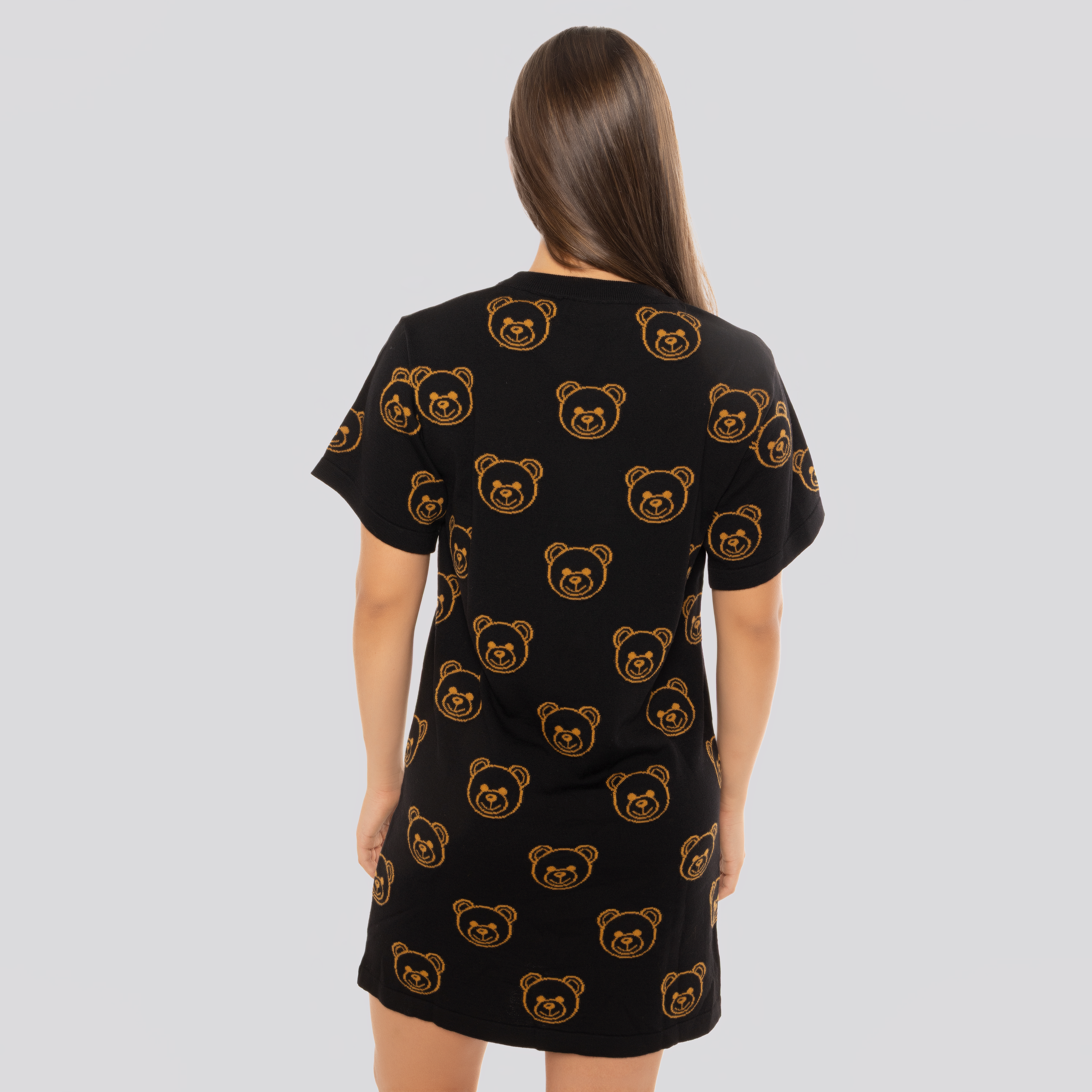 Vestido Negro Moschino Multi Teddy