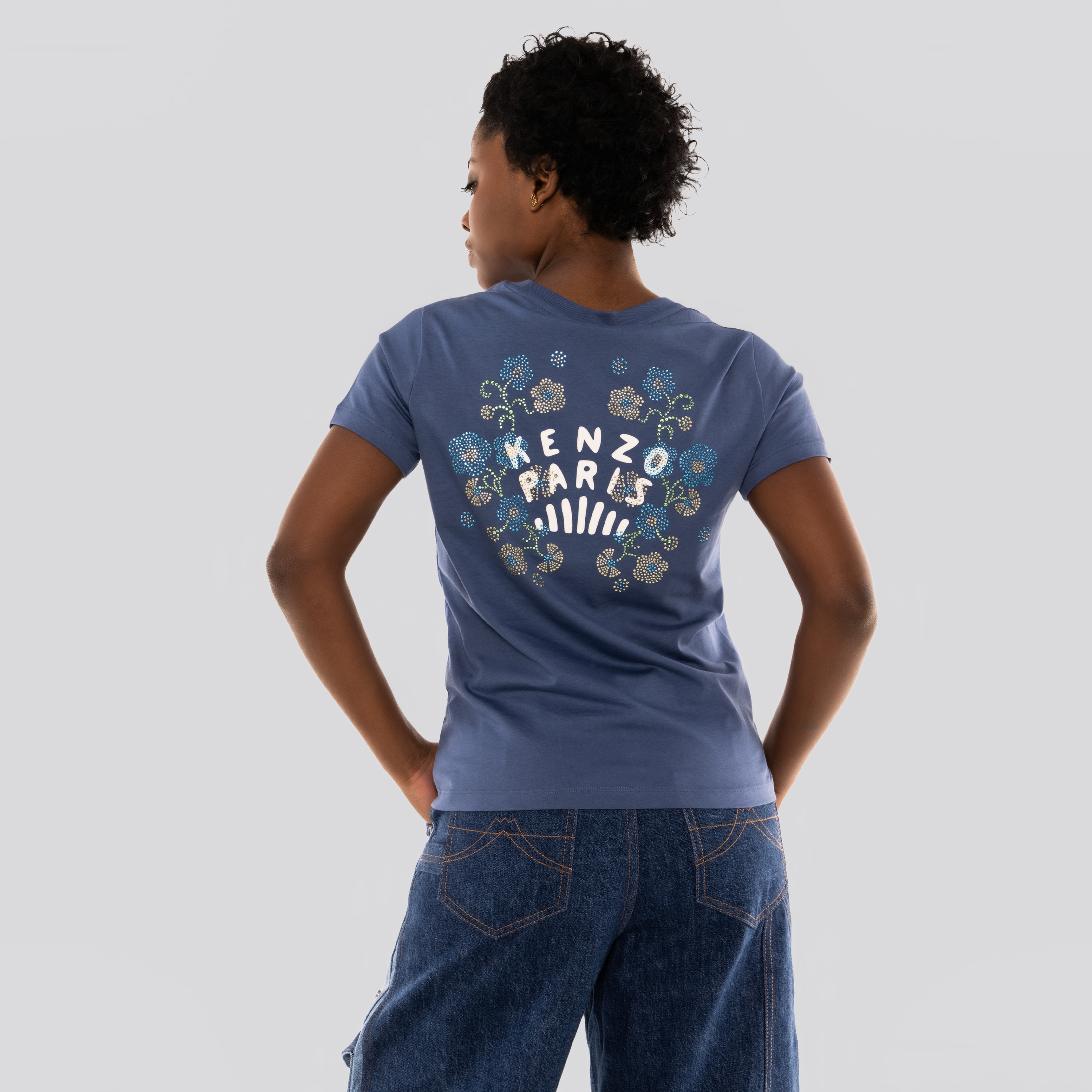 Camiseta Azul Kenzo Jungle Flower