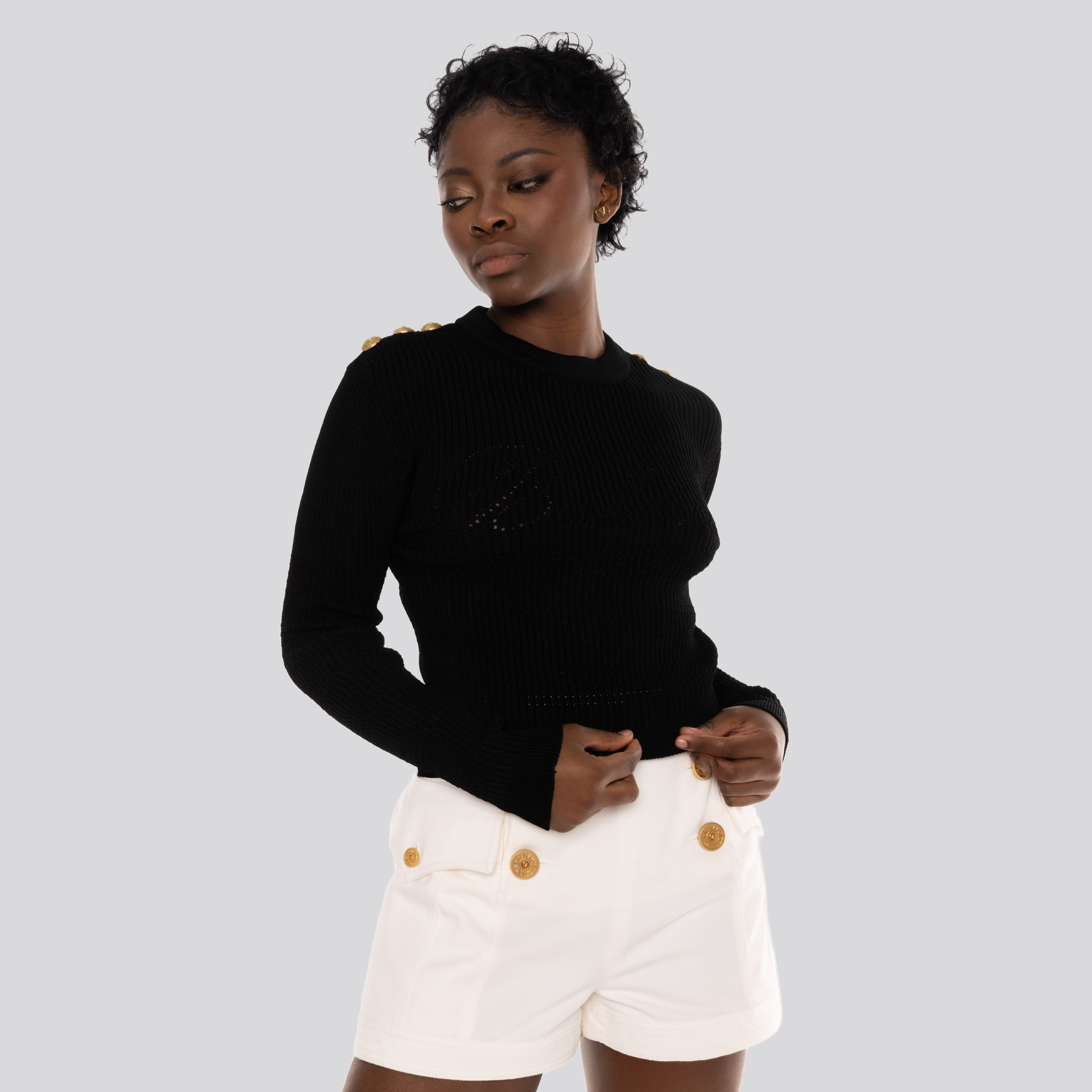 Buzo Negro Balmain 6 Btn