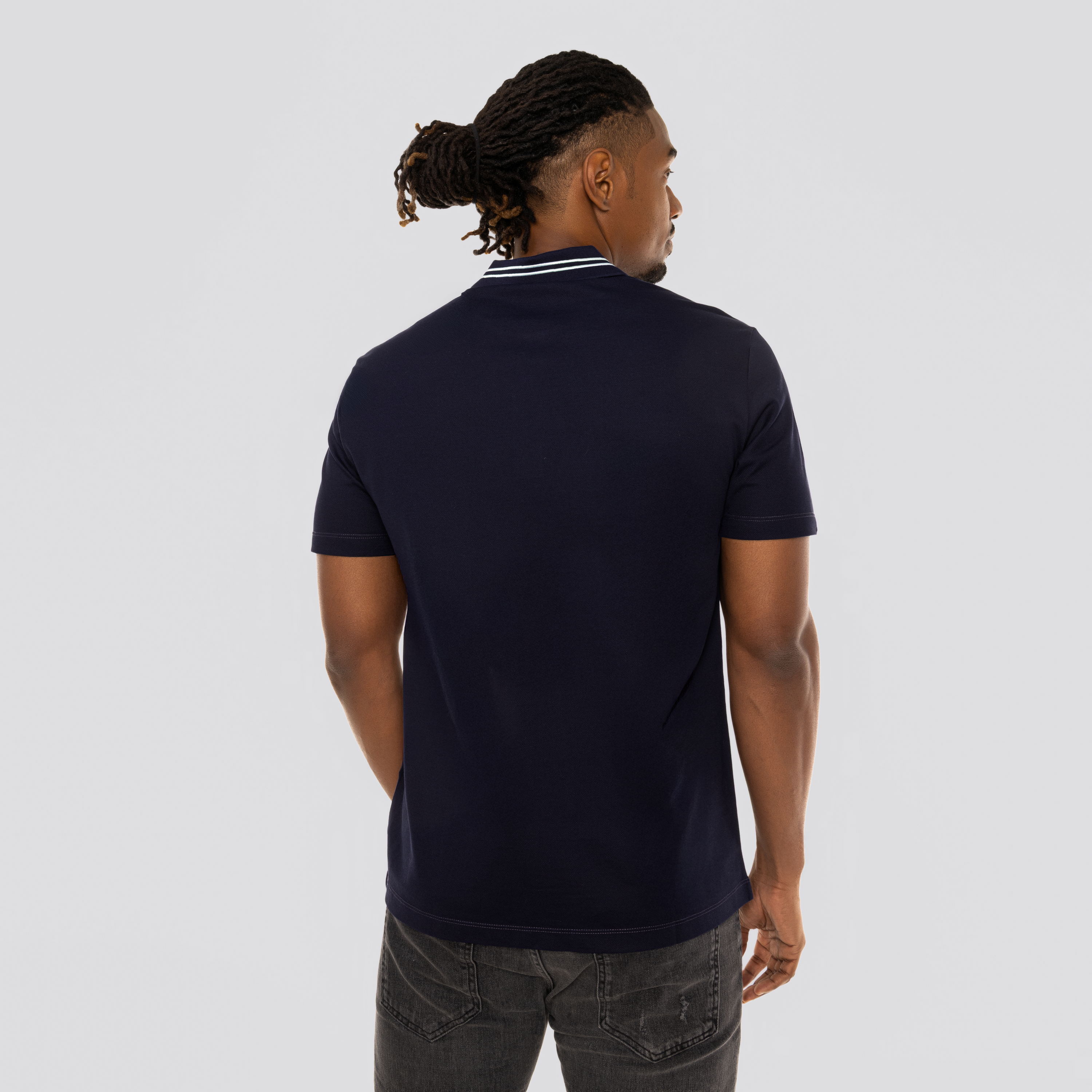Camiseta Tipo Polo Azul Versace Medusa Neck