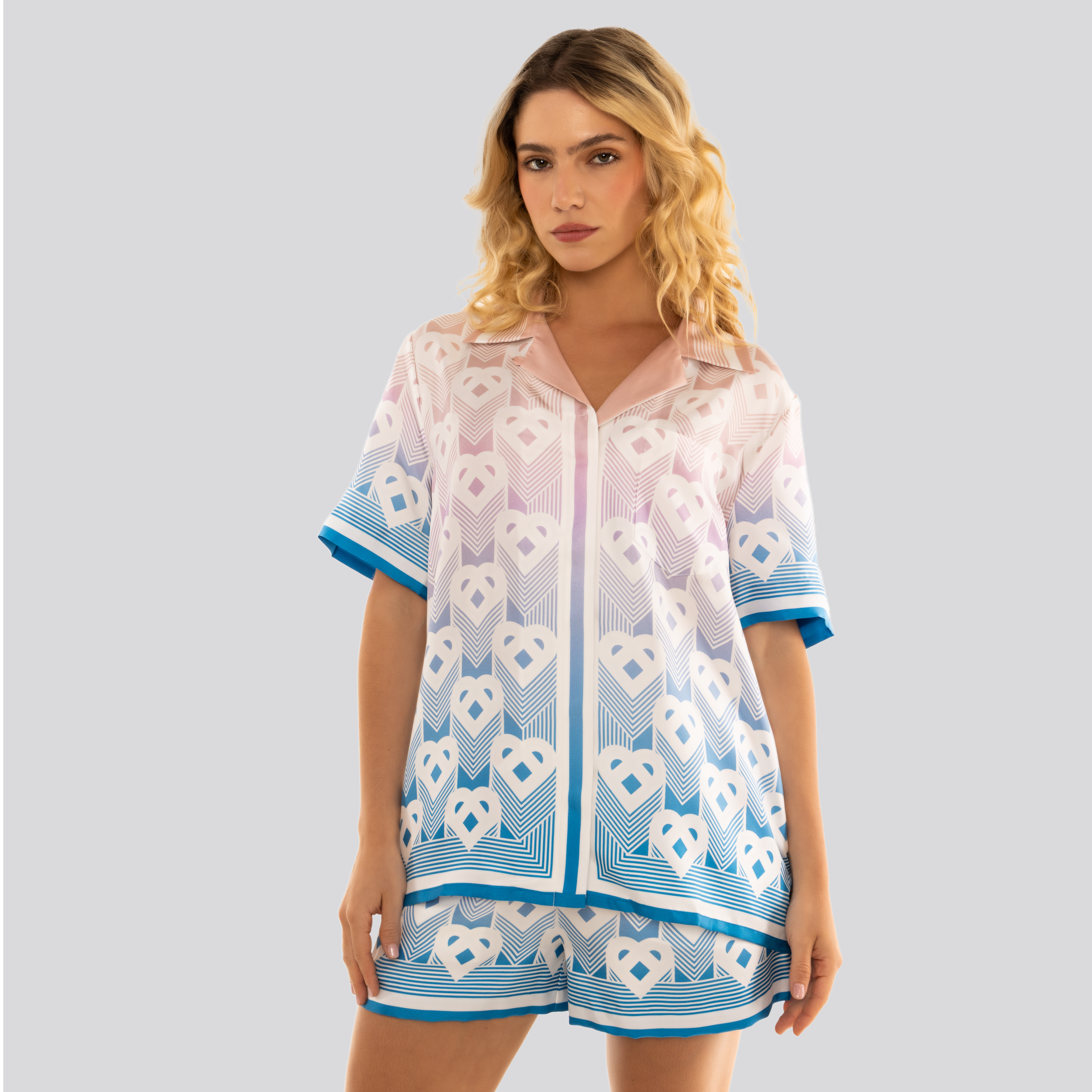 Short Multicolor Casablanca Degrade Heart Monogram