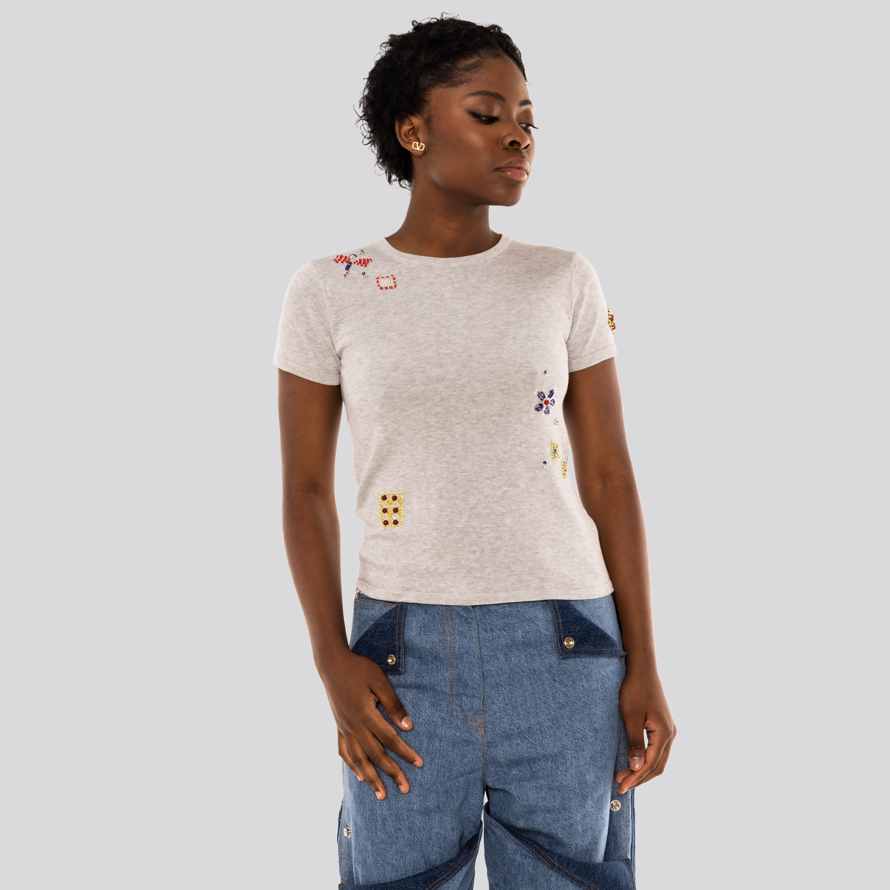 Top Gris Kenzo Embroidered
