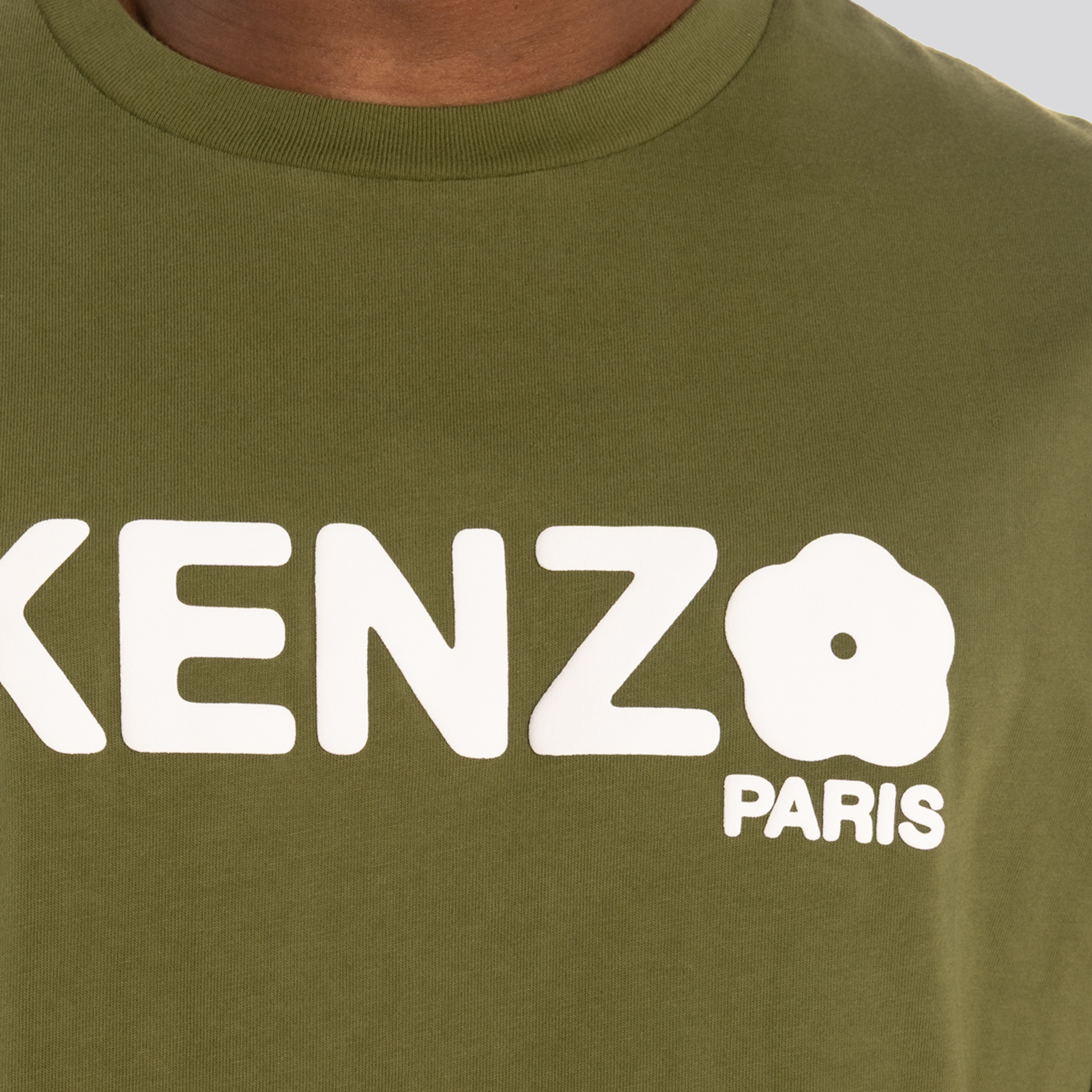 Camiseta Verde Kenzo Flower Logo