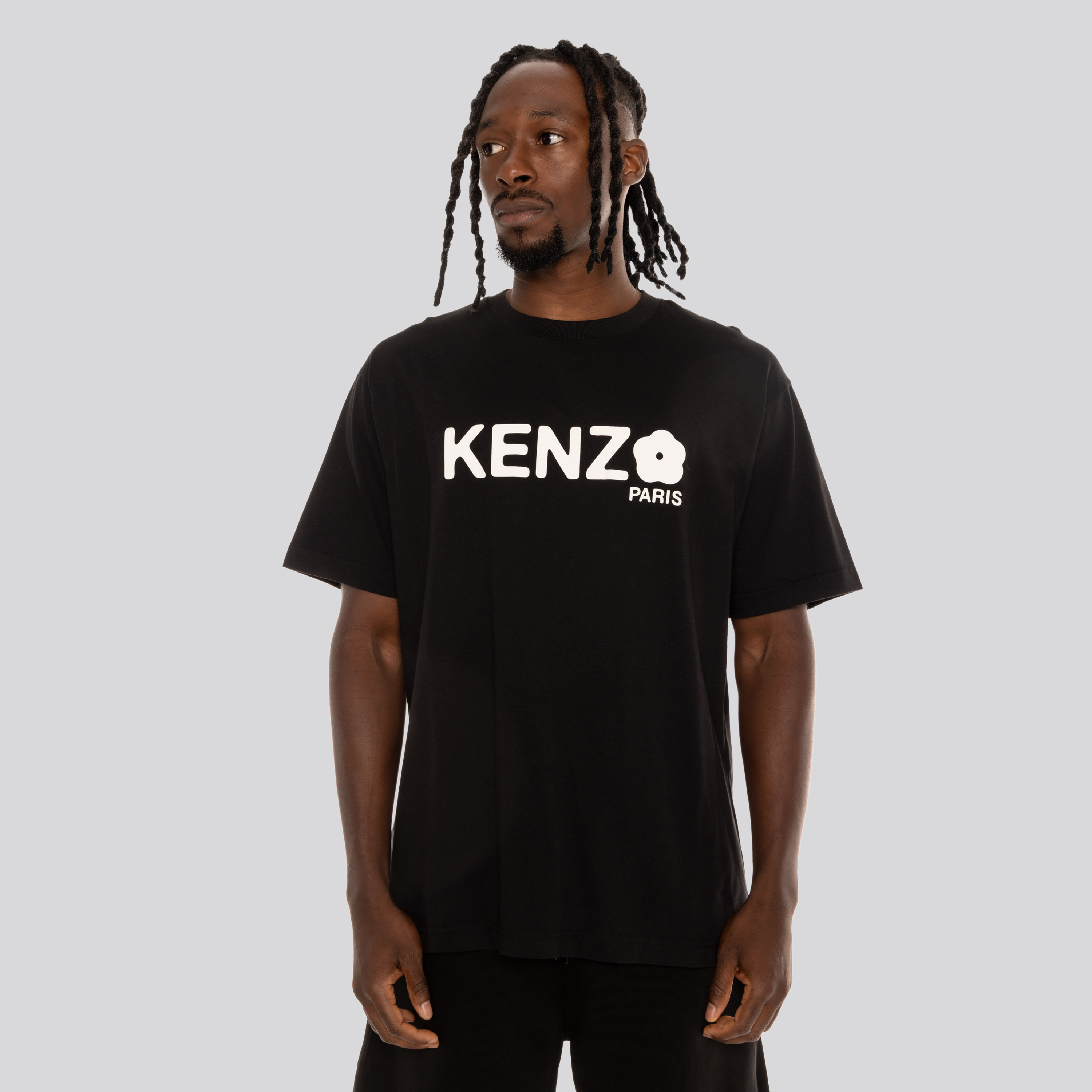 Camiseta Negra Kenzo Flower Logo