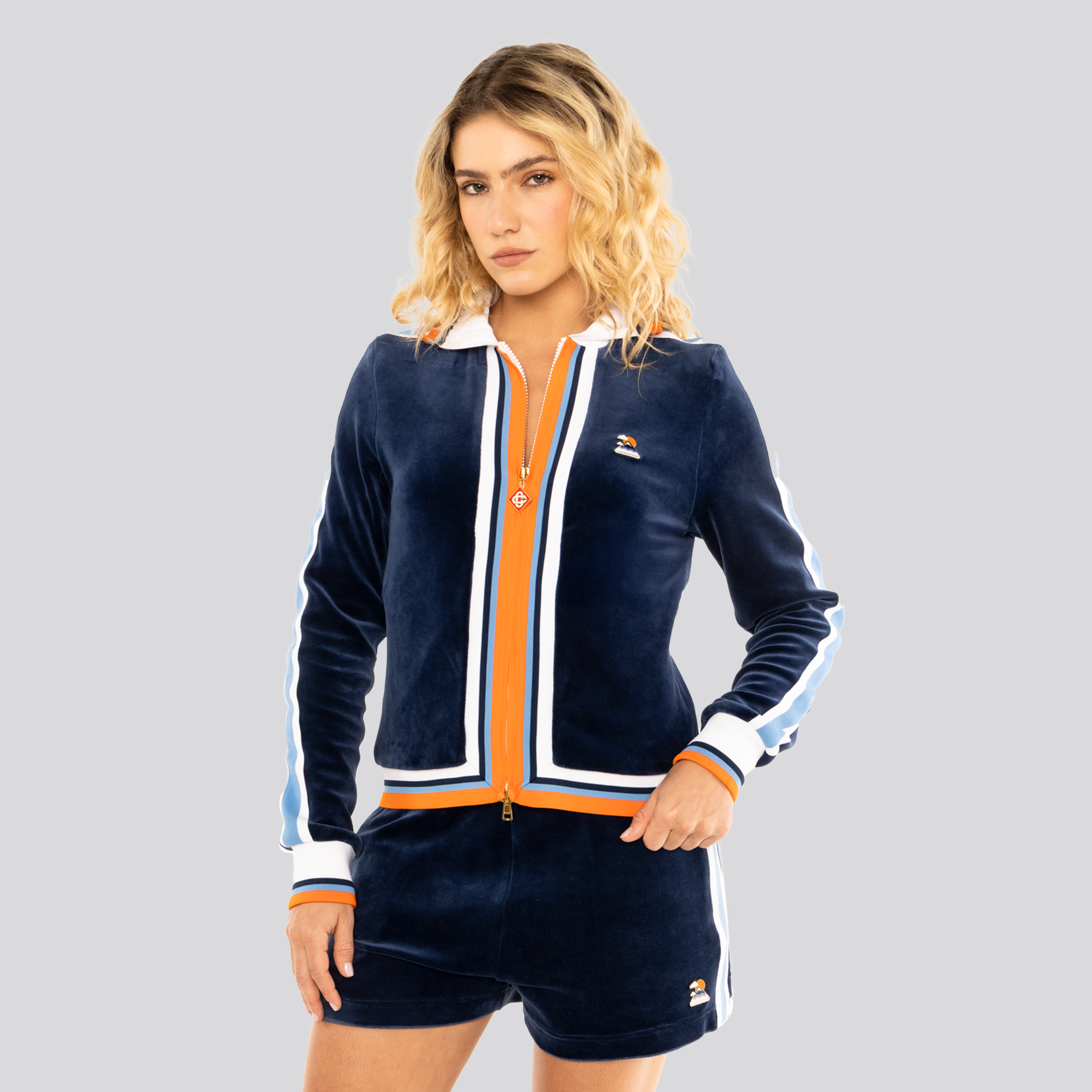 Short Azul Casablanca Velour