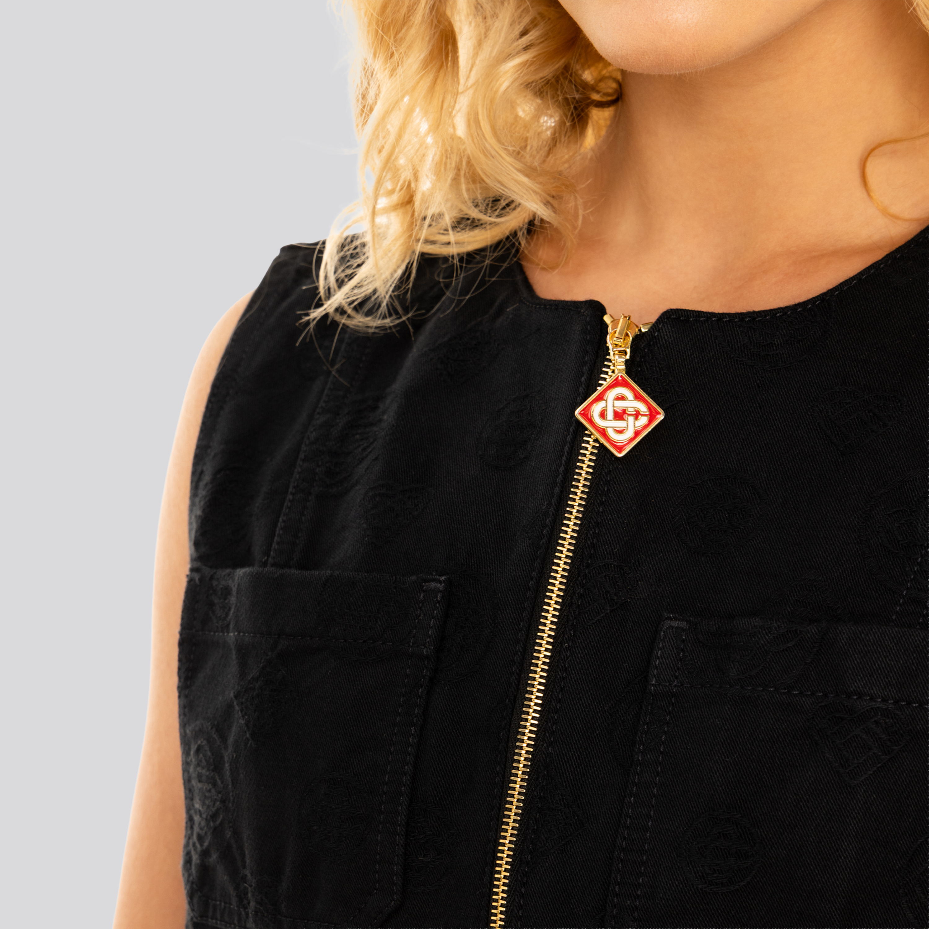 Vestido Negro Casablanca Denim Monogram