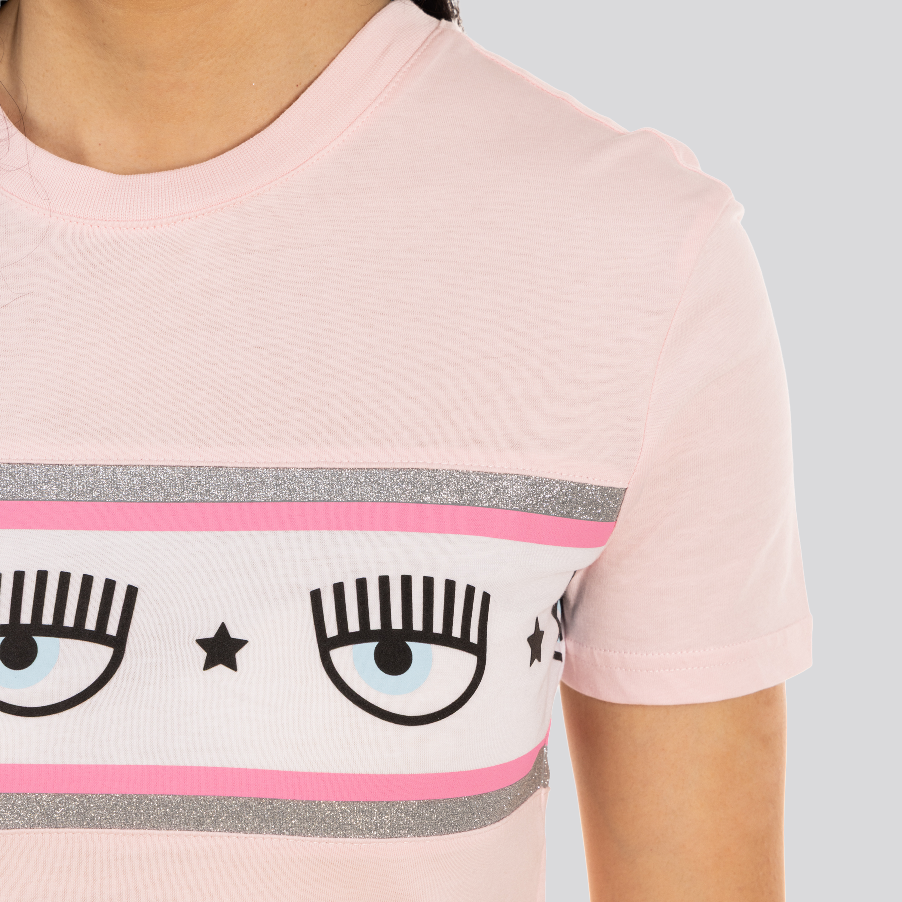 Camiseta Rosada Chiara Ferragni 600 Maxi Logomania