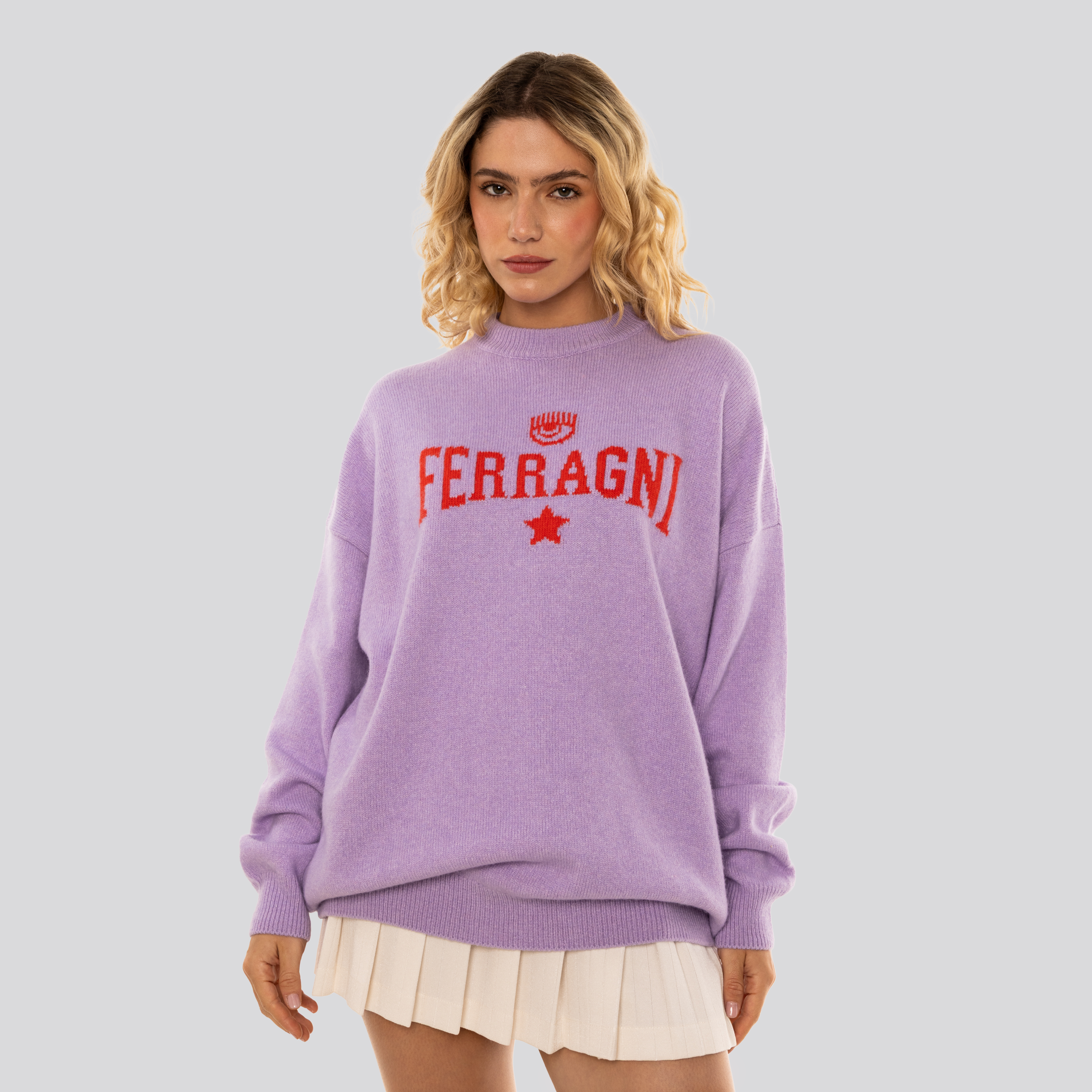 Buzo Lila Chiara Ferragni Star Logo
