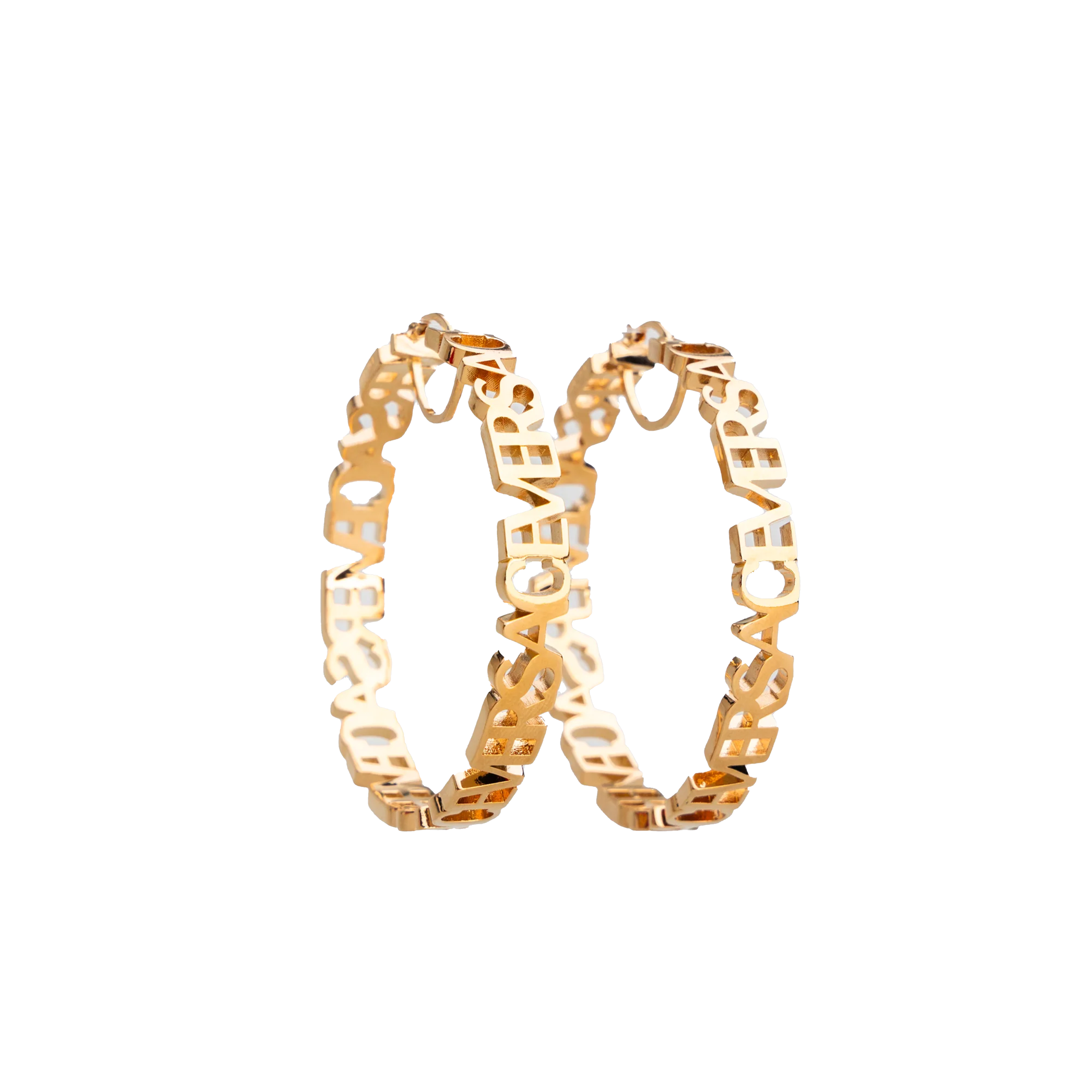 Aretes Dorados Versace Lettering