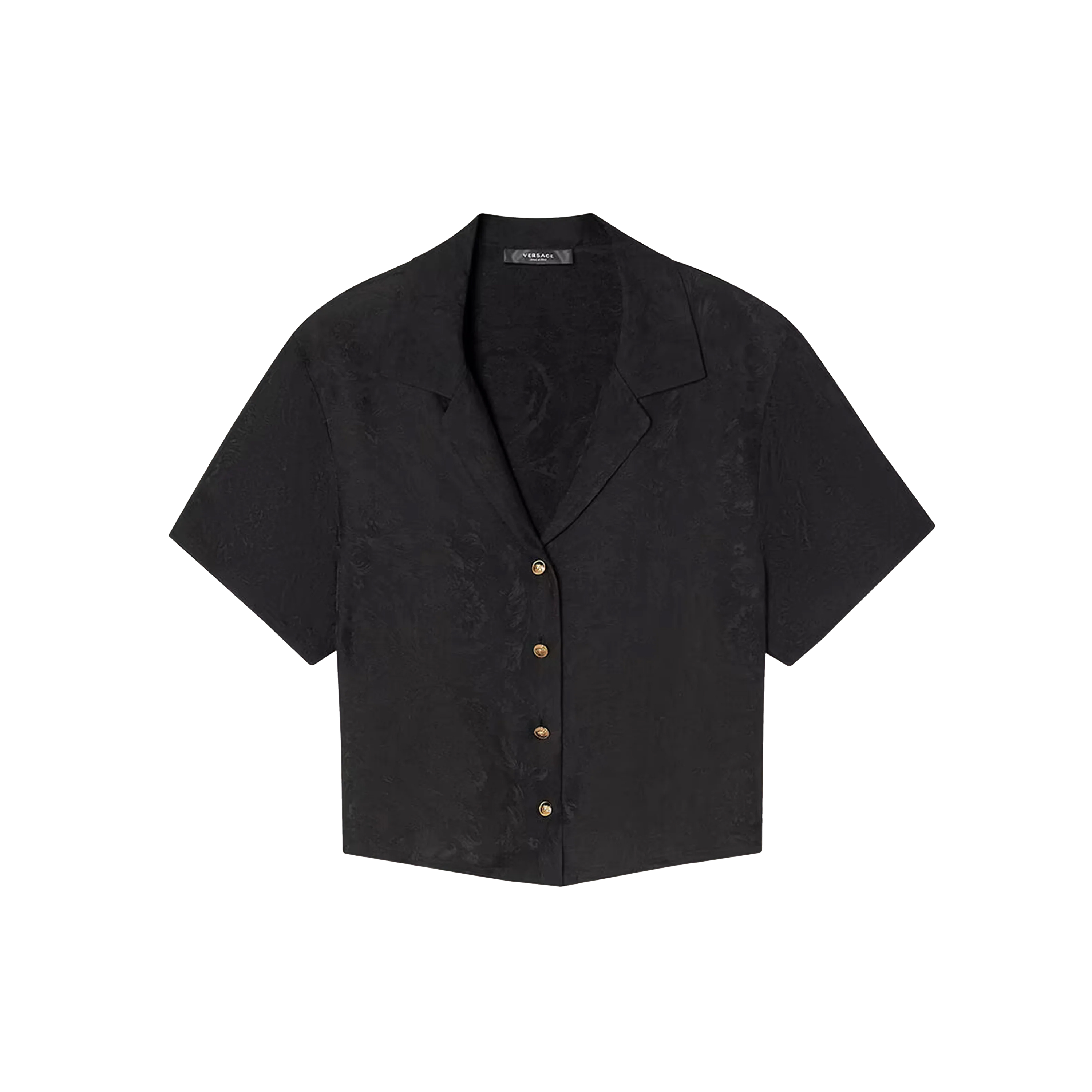 Camisa Negra Versace Barroco Jacquard