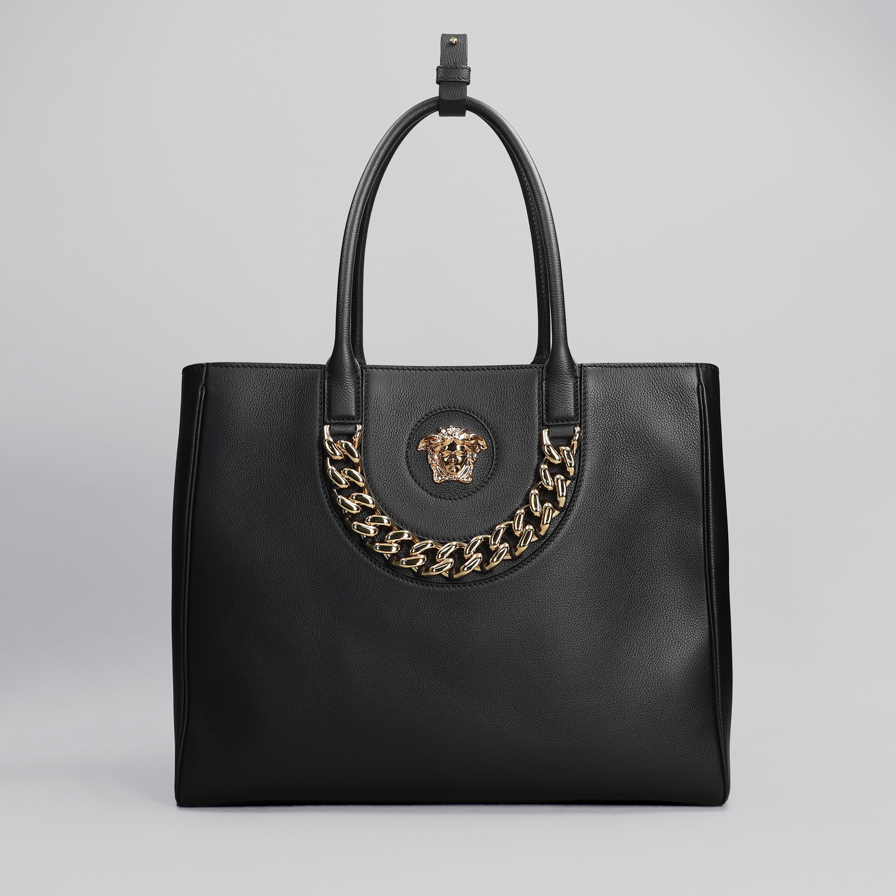 Cartera Negra Gianni Versace Medusa Head Chain