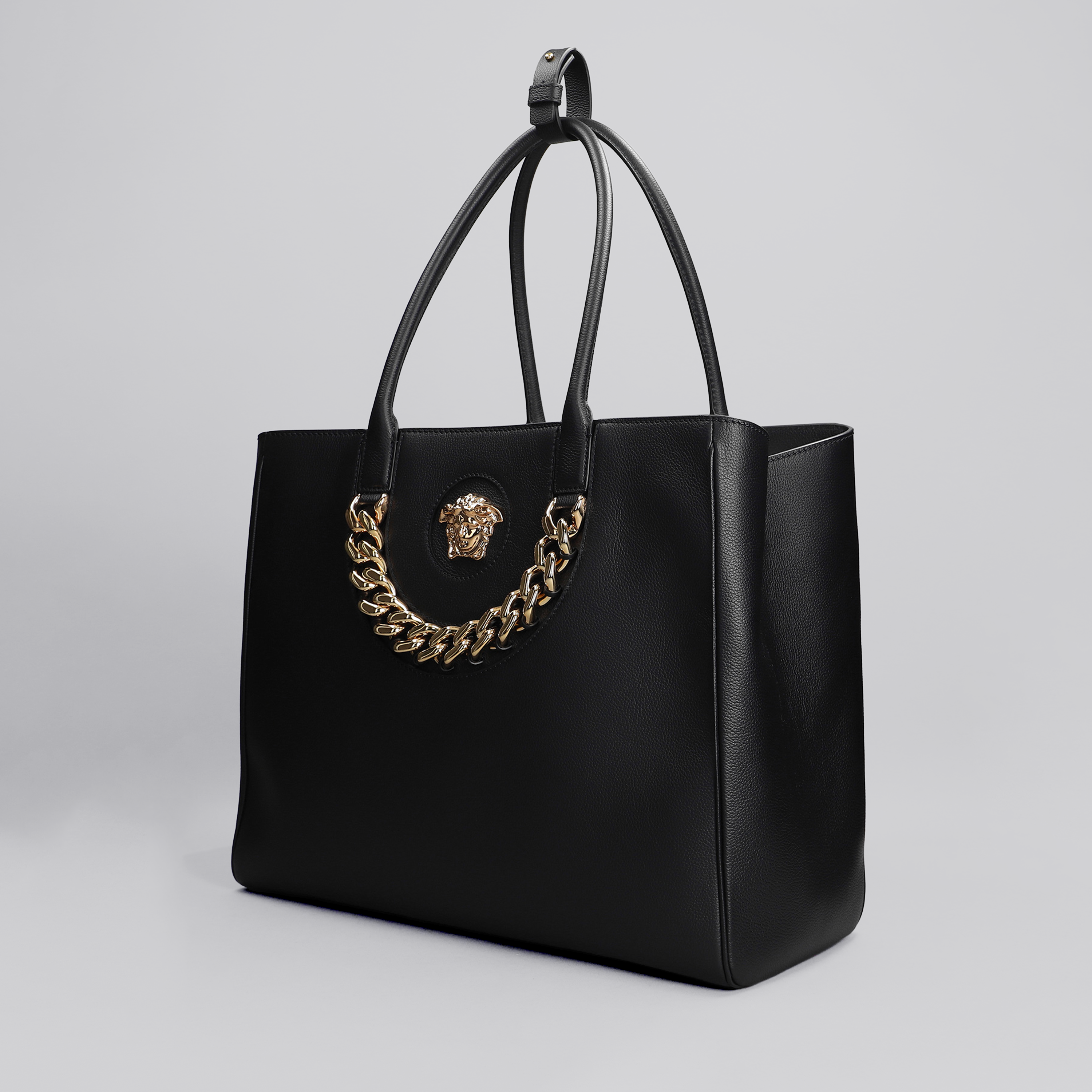 Cartera Negra Gianni Versace Medusa Head Chain