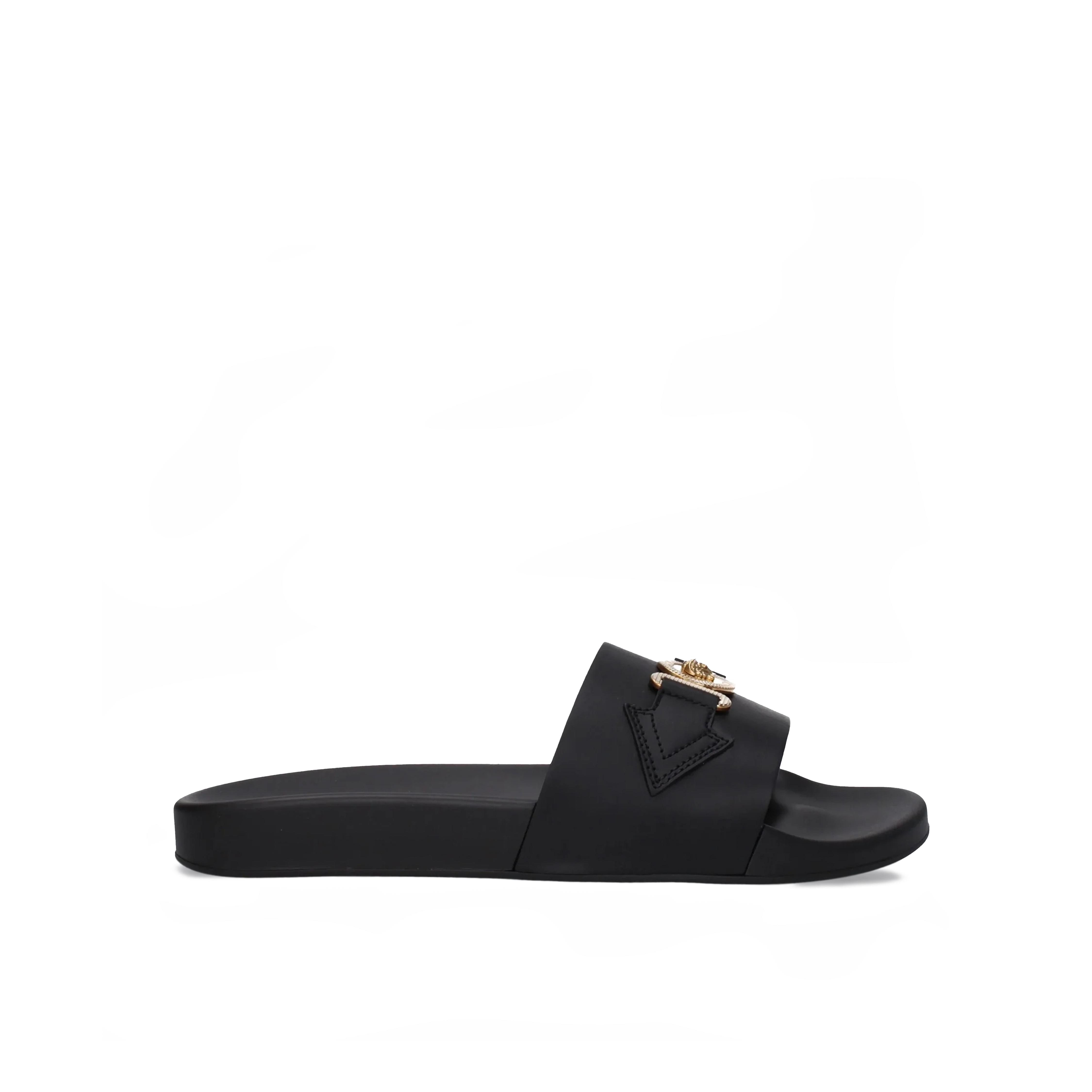 Sandalias Negras Versace Dorada Medusa