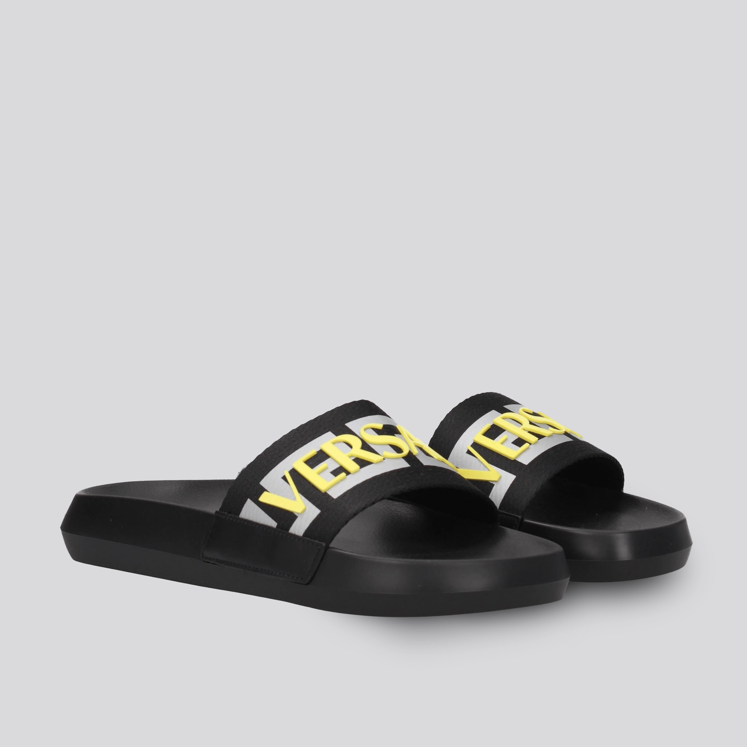 Sandalias Negro Versace Yellow Logo