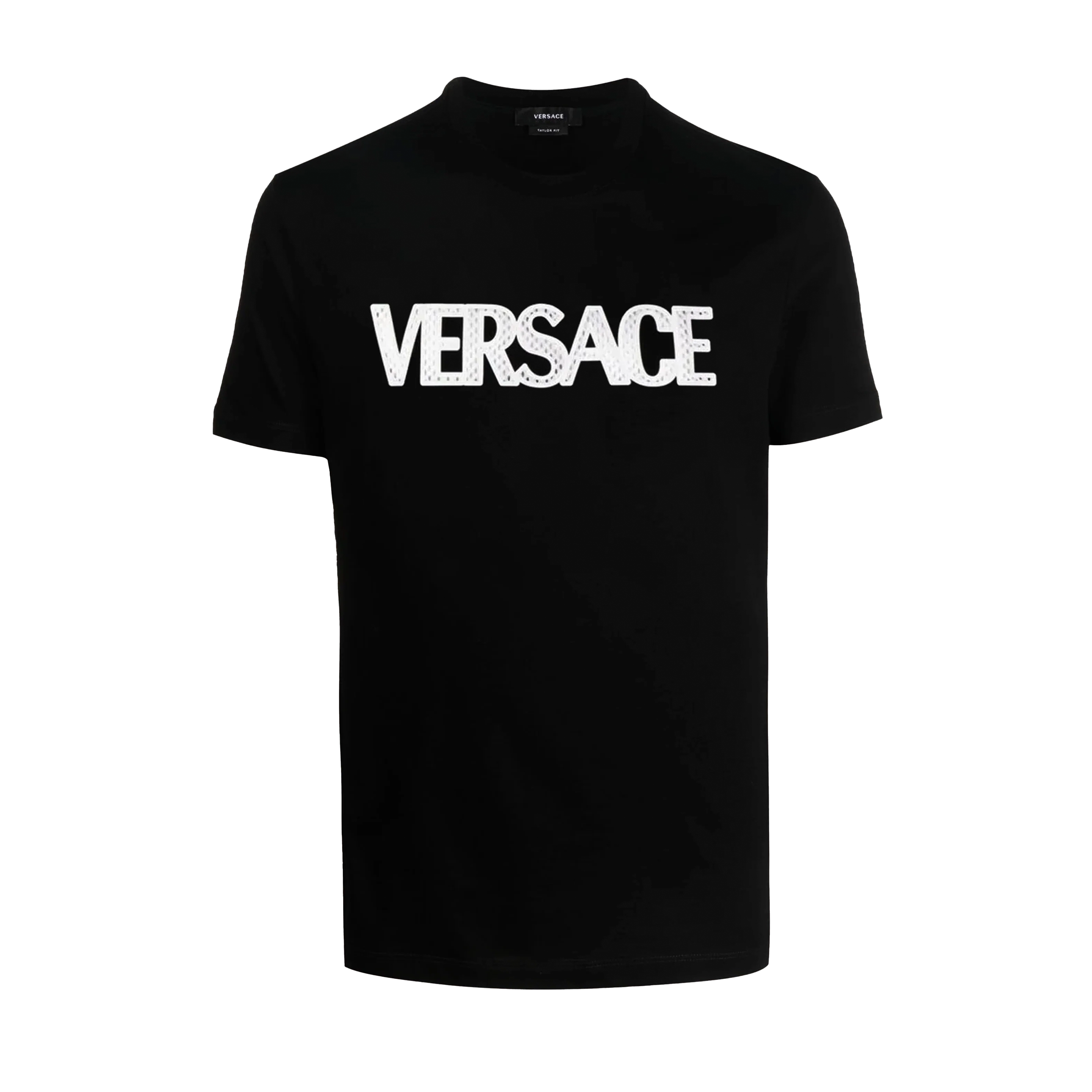 Camiseta Negra Versace Holes Logo