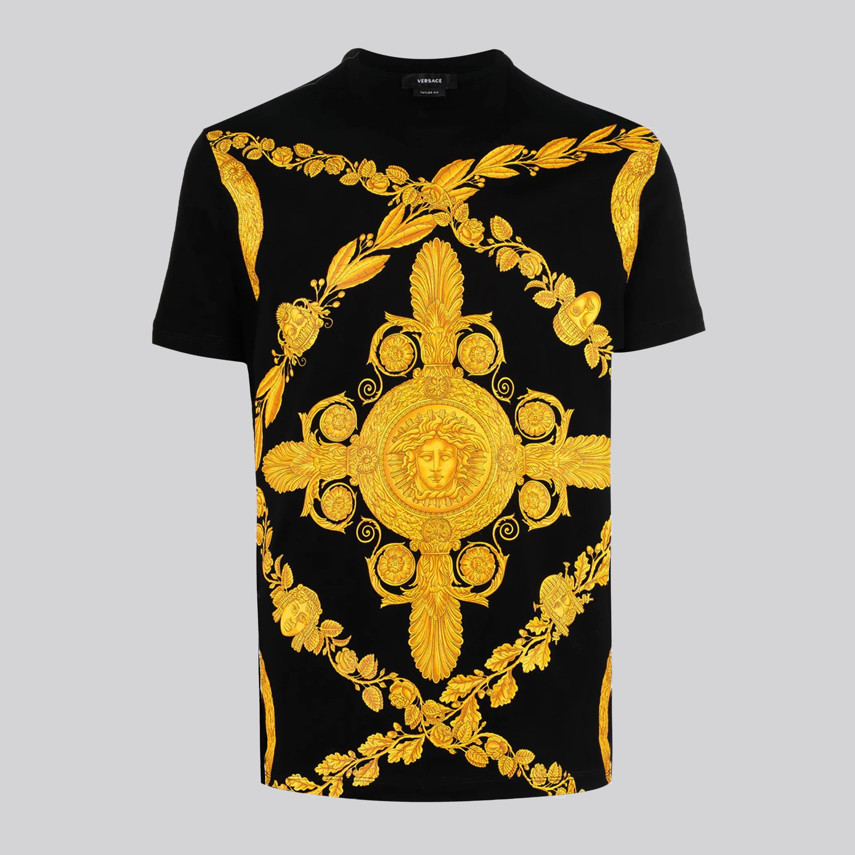 Camiseta Negra Versace Greca Medusa
