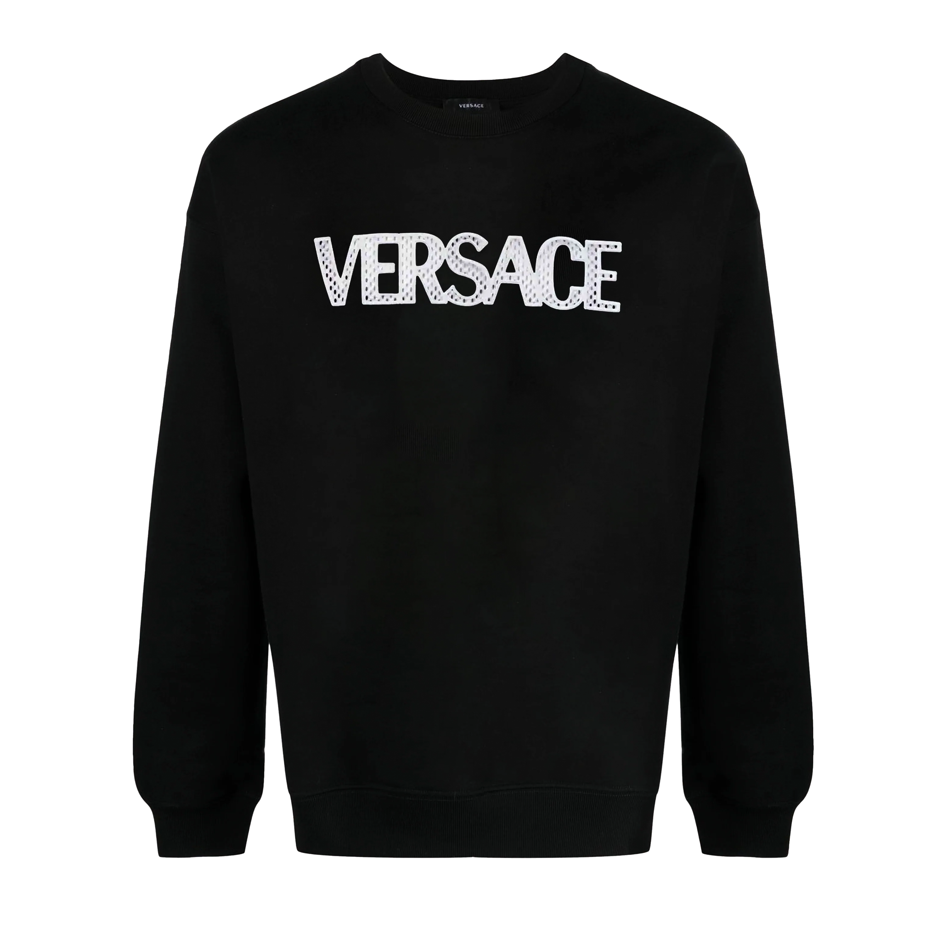 Buzo Negro Versace Holes Logo