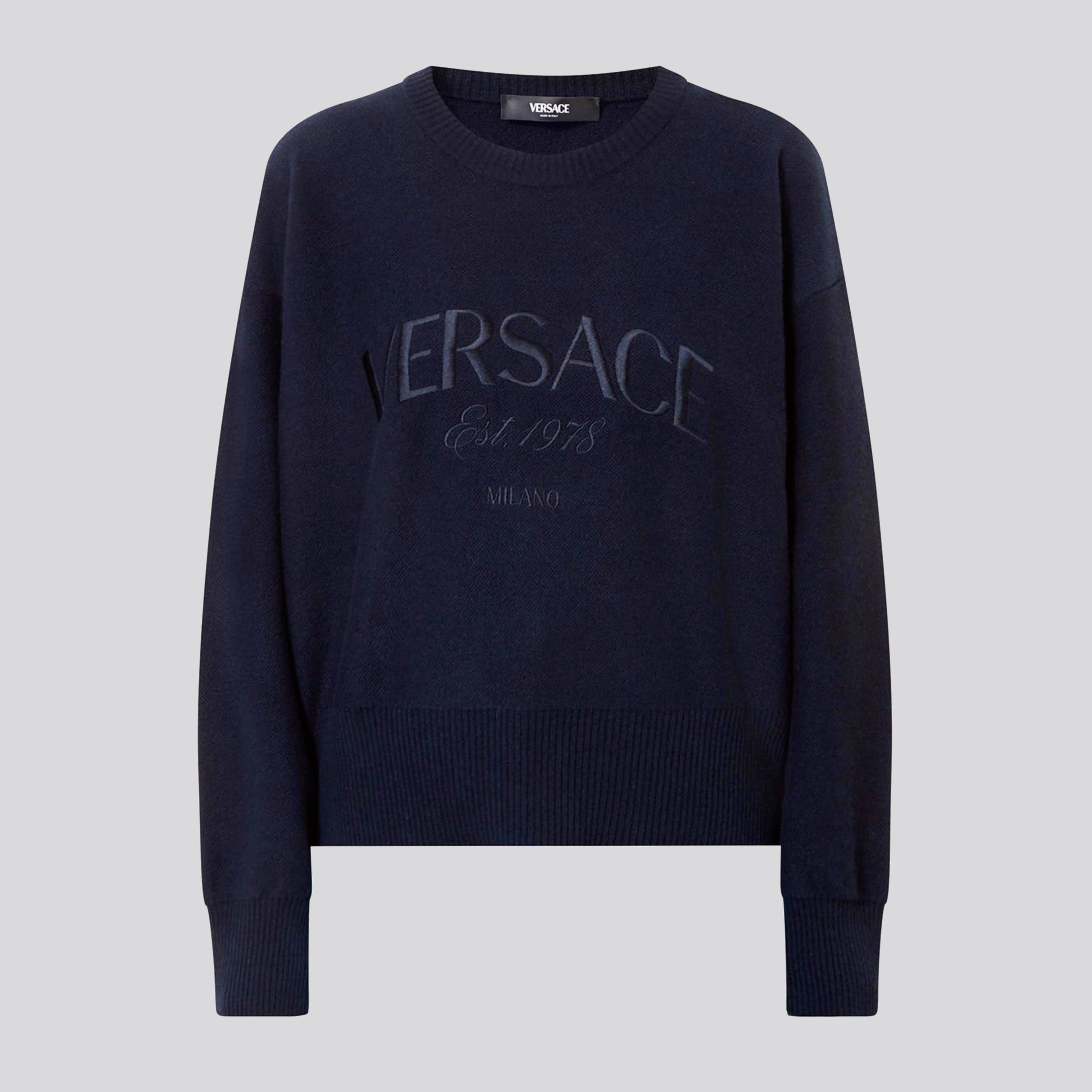 Buzo Azul Versace Embroidered