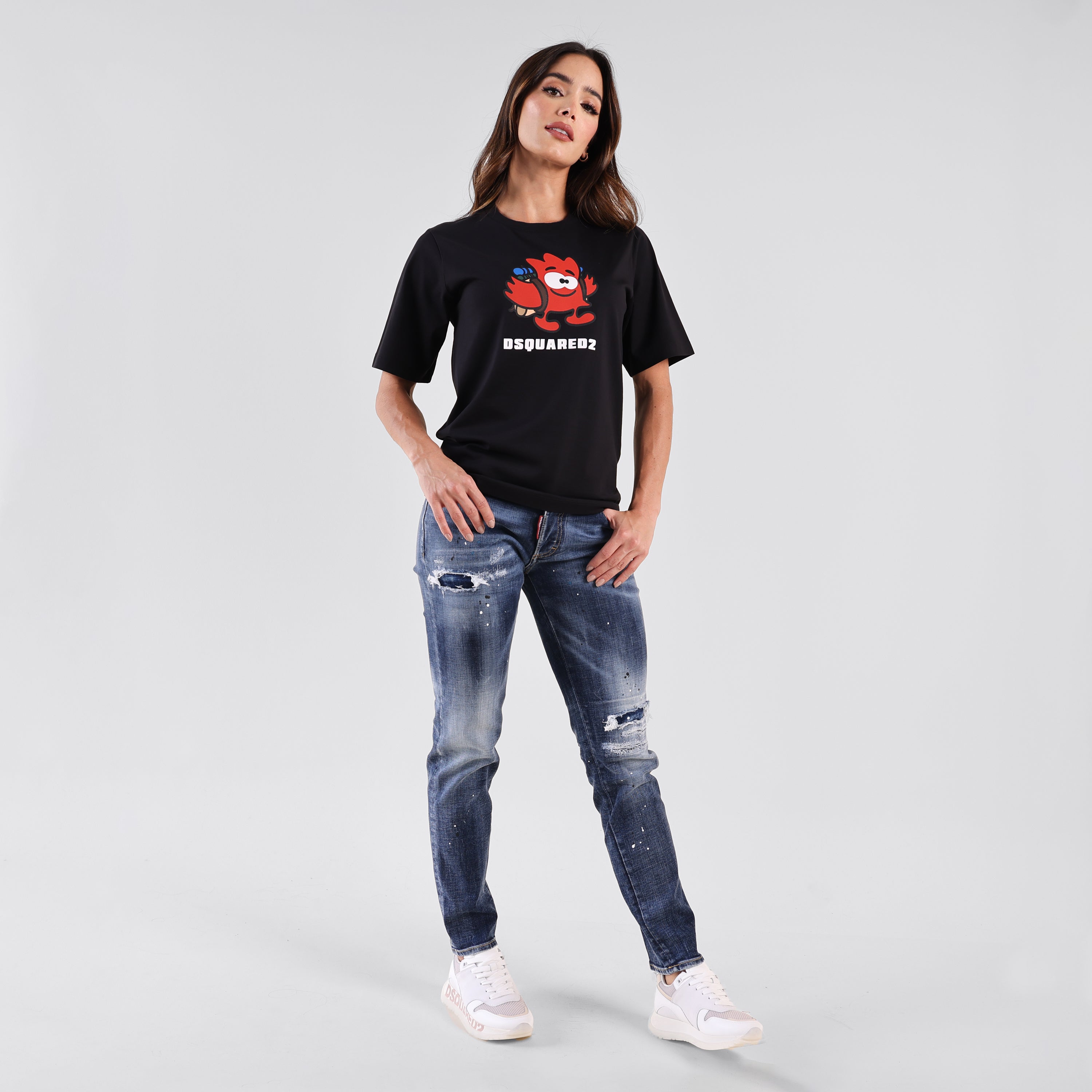 Camiseta Negra Dsquared2 Leaf Face
