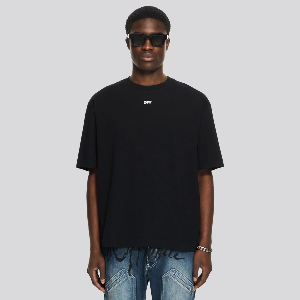 Camiseta Negra Off-White Fubbed Paint Arrows