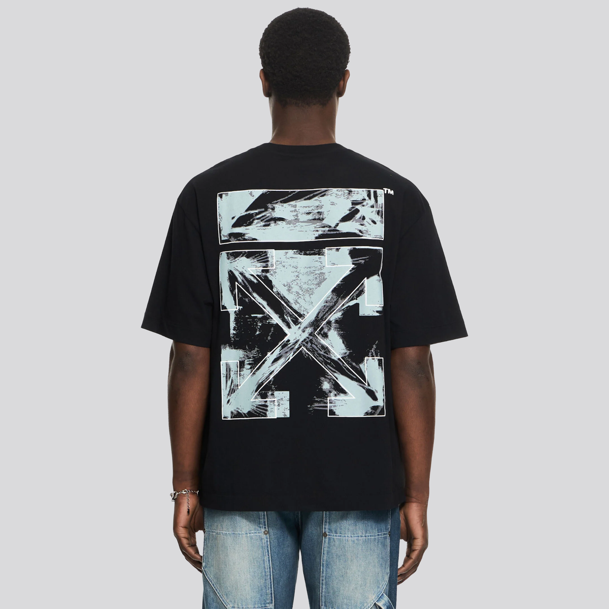 Camiseta Negra Off-White Fubbed Paint Arrows