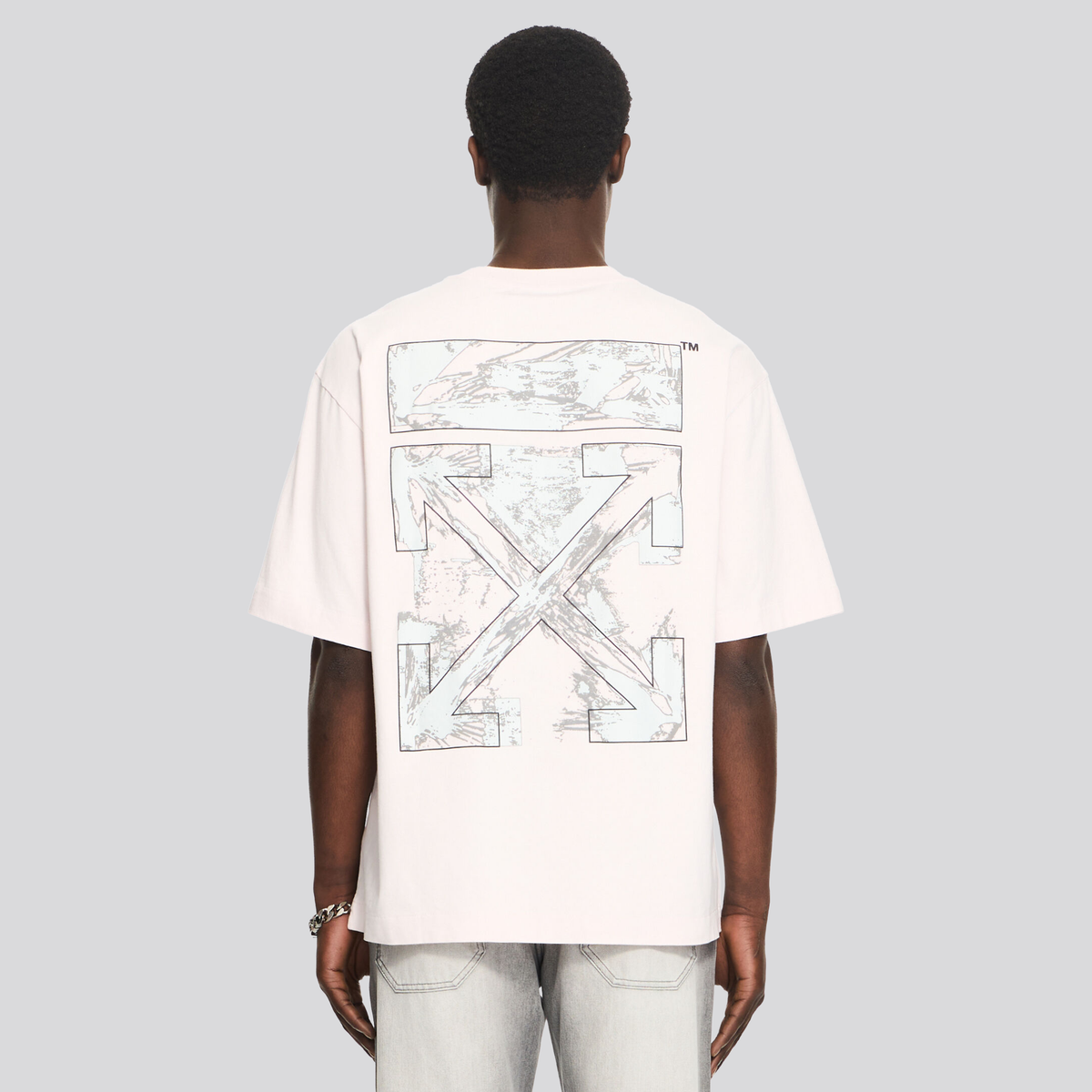 Camiseta Blanca Off-White Rubbed Paint Arrow