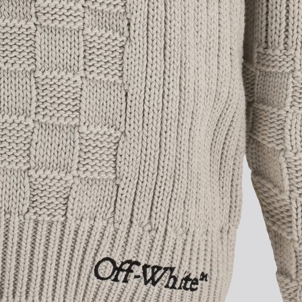 Buzo Crema Off-White Cream Diag Outline Knit