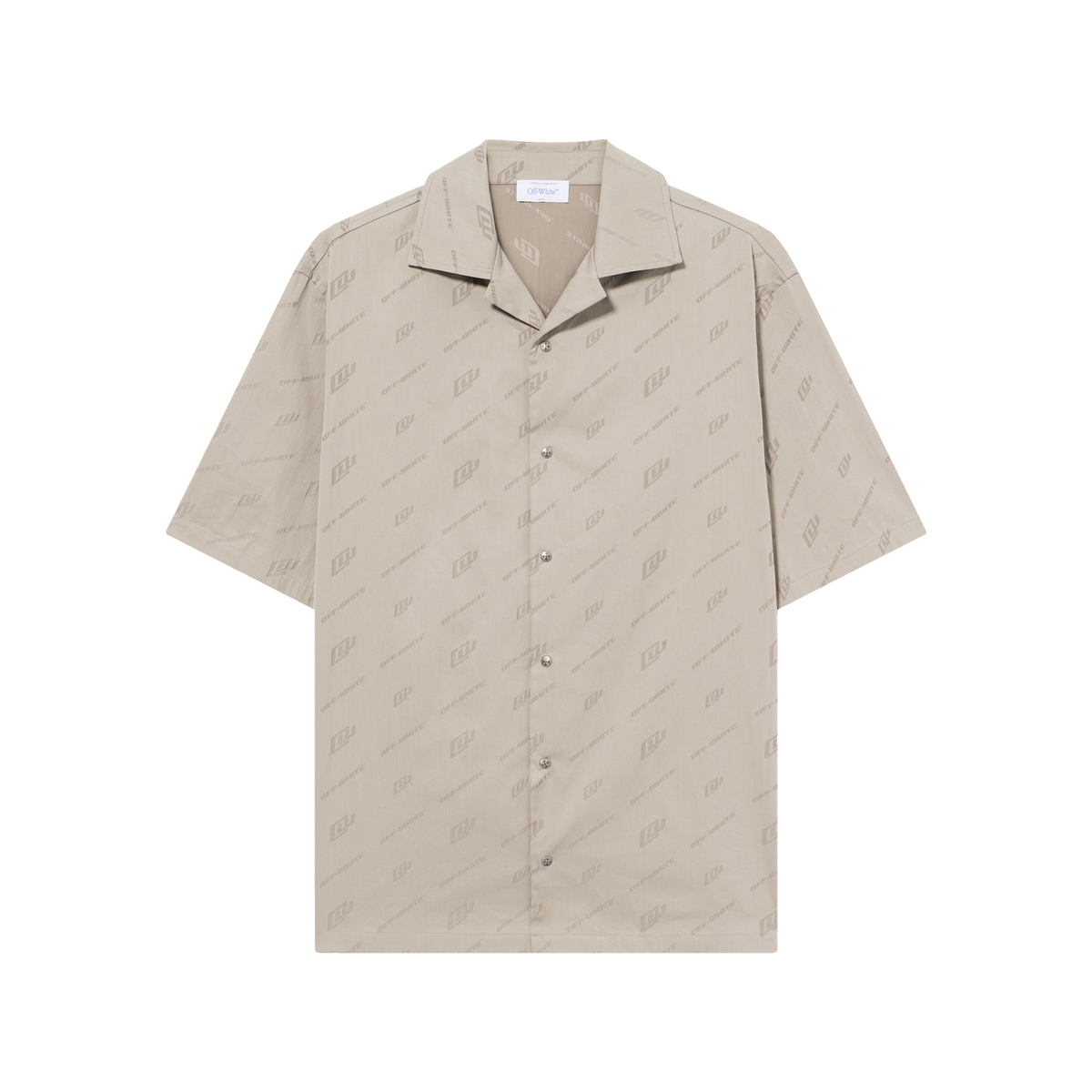 Camisa Gris Off-White Stone Grey Jacquard Bowling