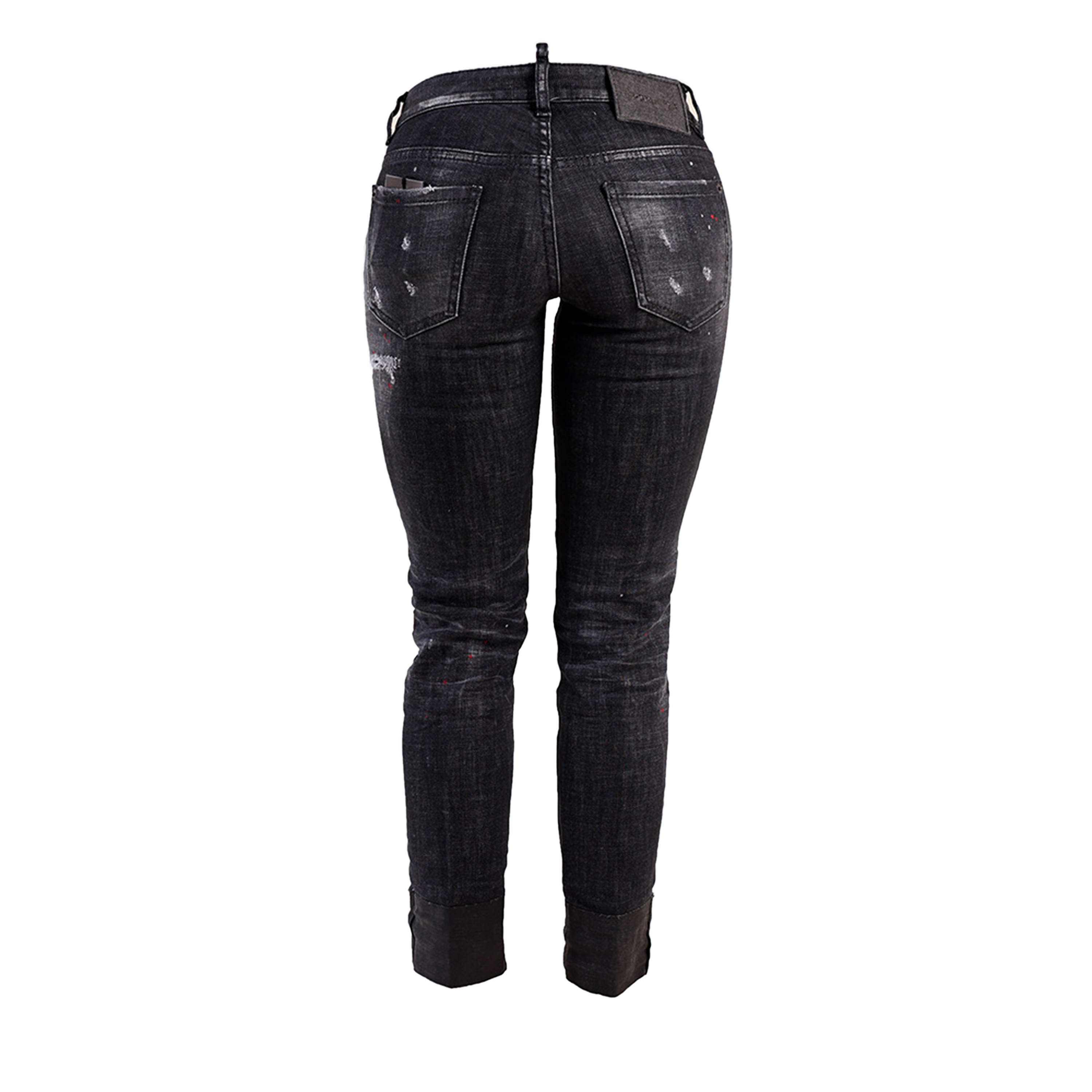 Jeans Negro Dsquared2 Jennifer Cropper Red Paints