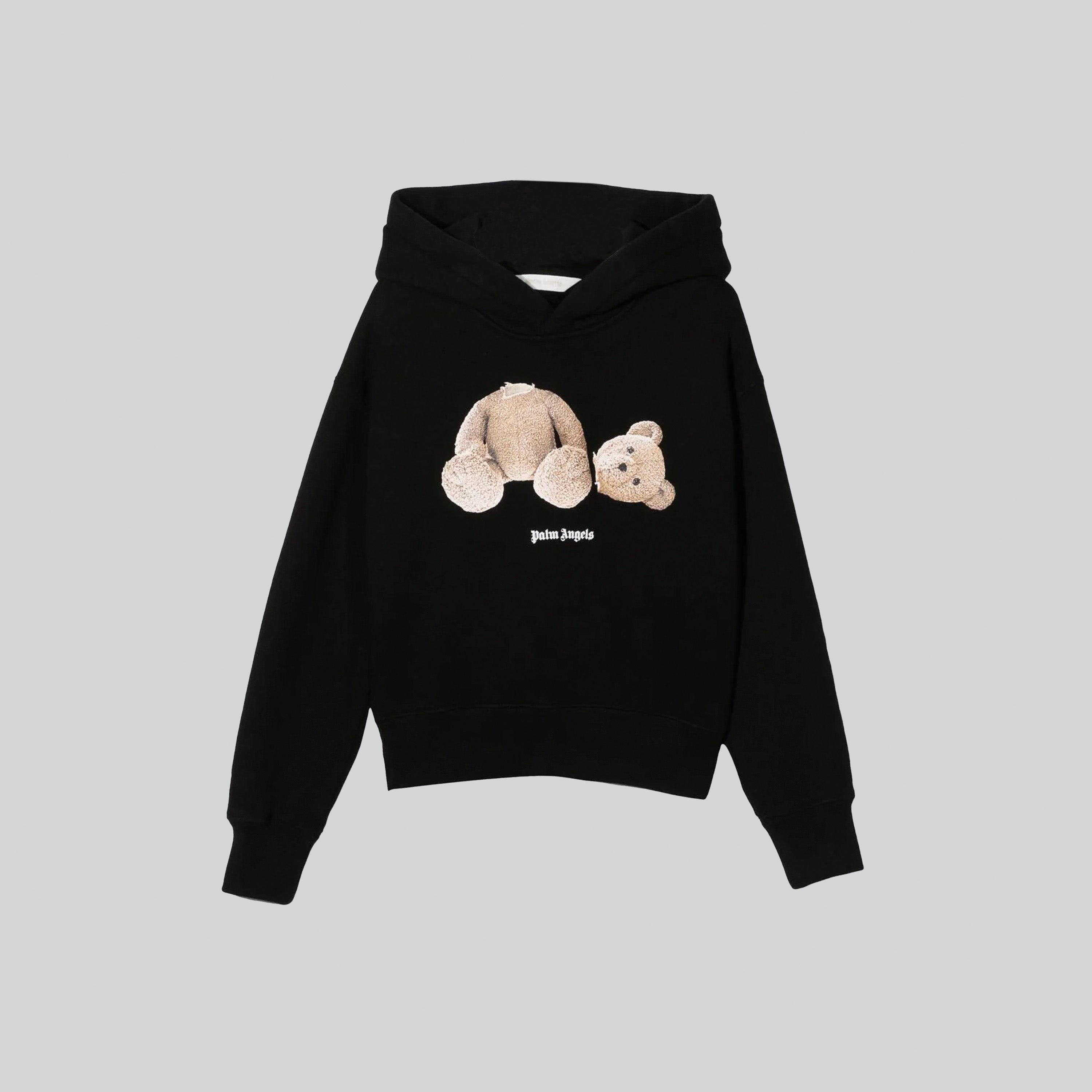 Buzo Tipo Hoodie Negro Palm Angels Curved Logo