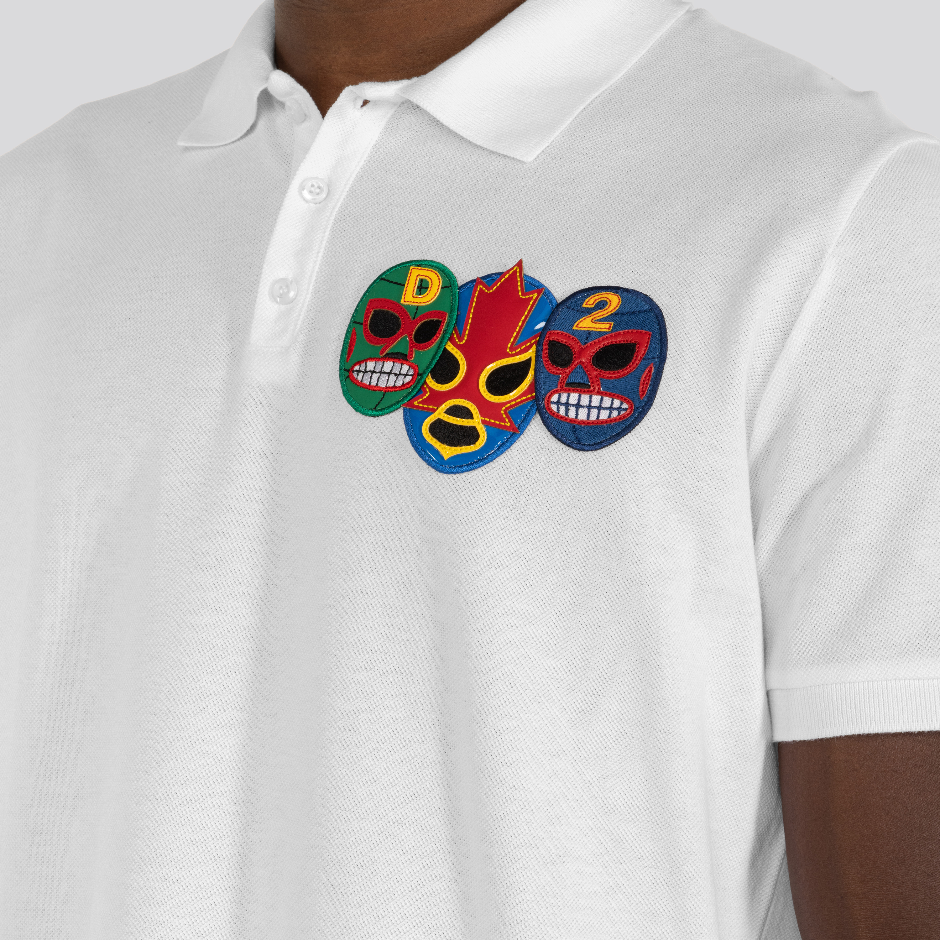 Camiseta Tipo Polo Blanca Dsquared2 Patch