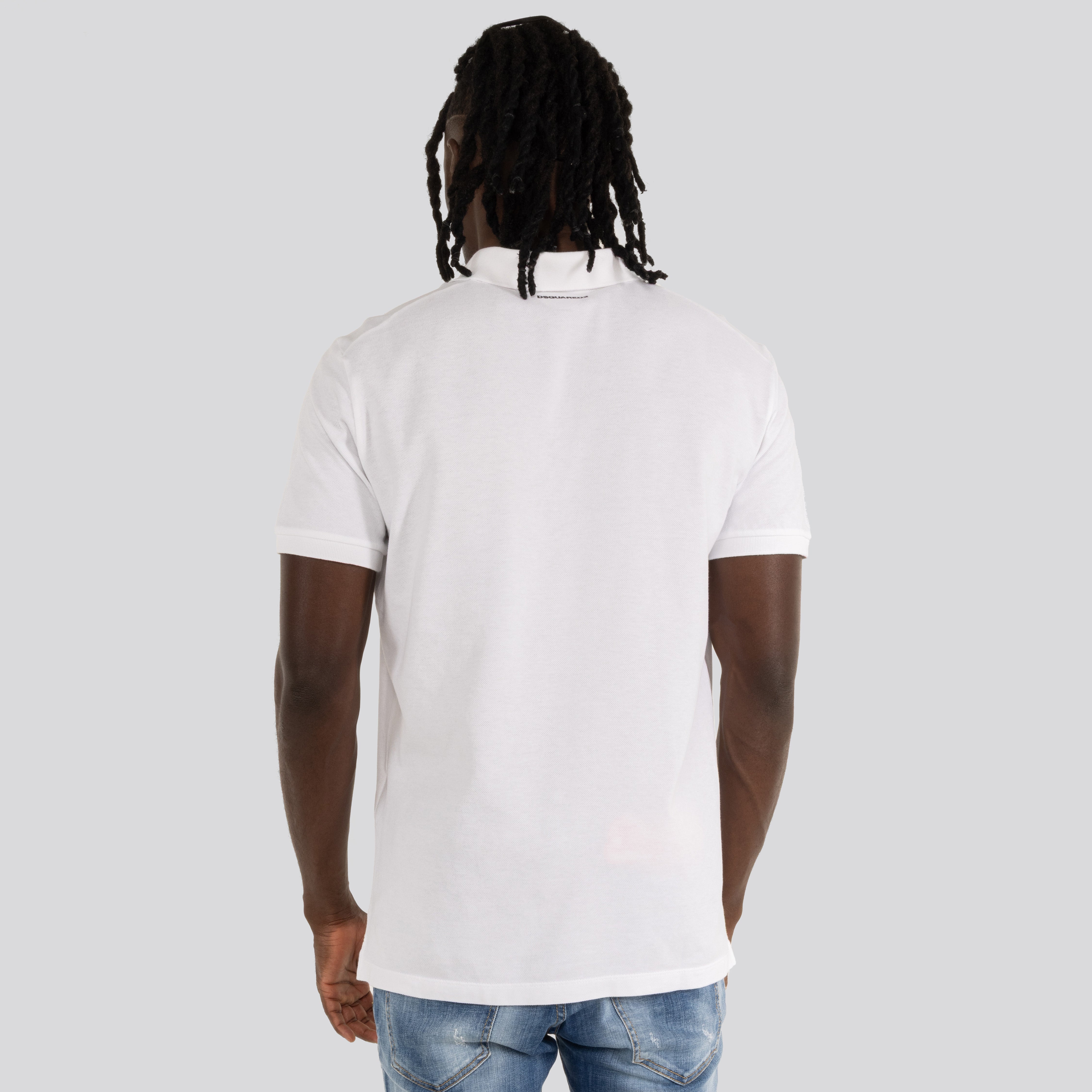 Camiseta Tipo Polo Blanca Dsquared2 Patch