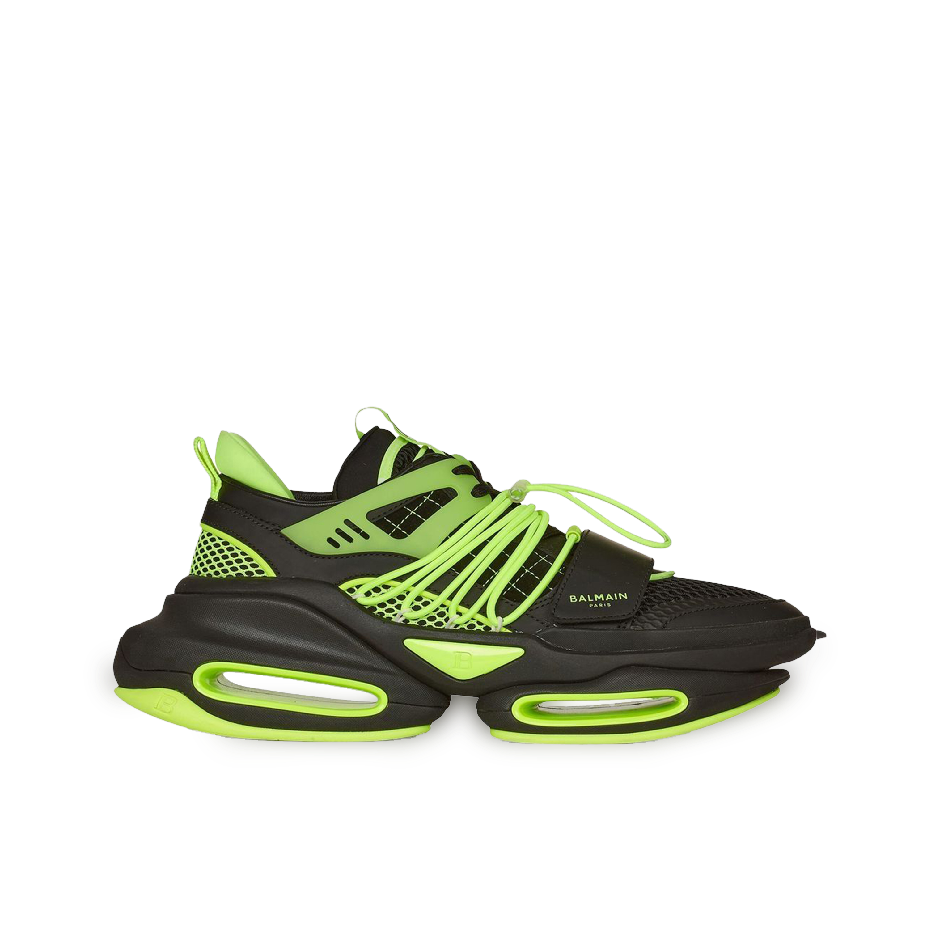 Sneakers Negro Verde Balmain "B-Bold" Multilaces